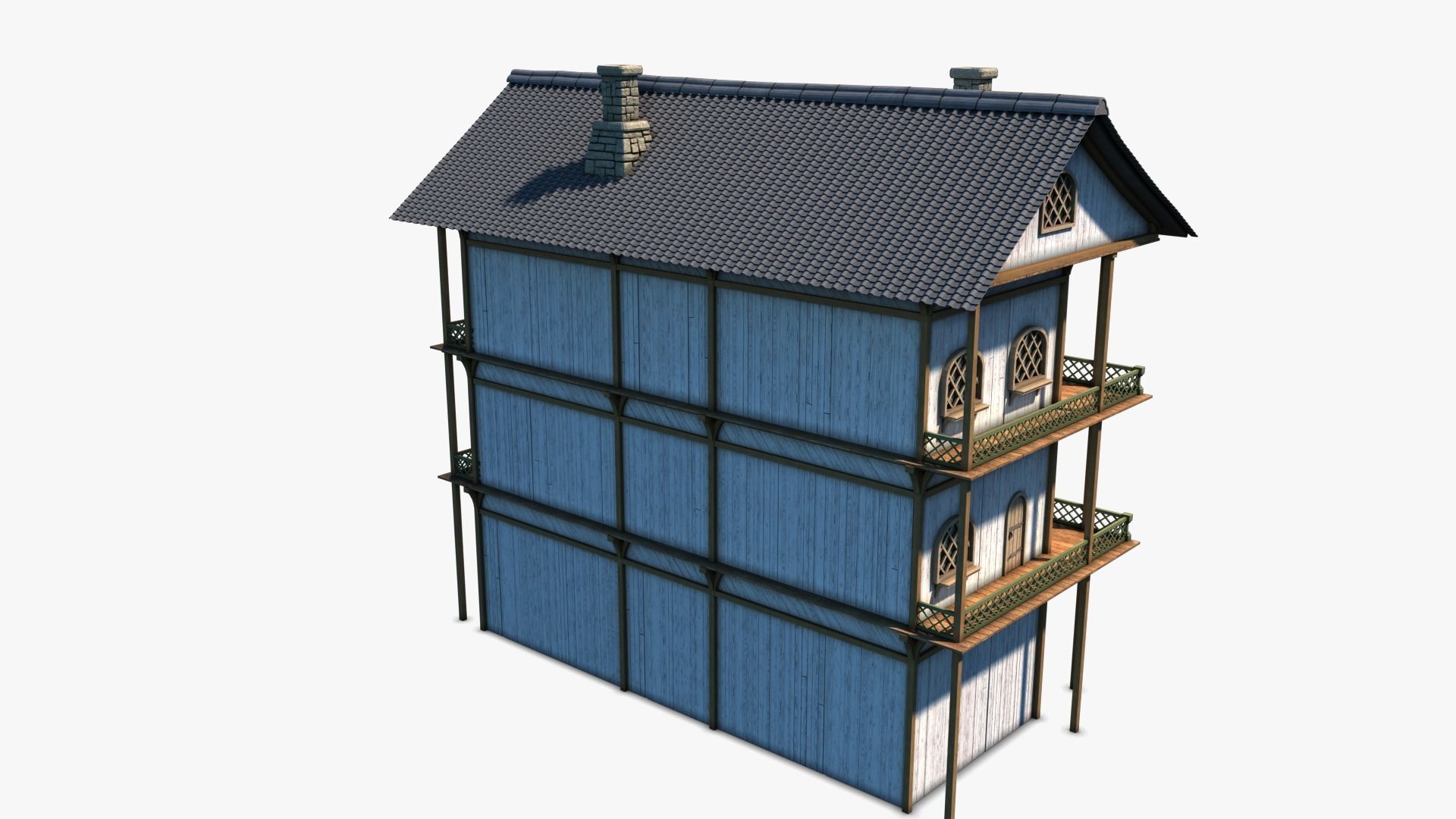 cottage 04 Low-poly 3D model_7