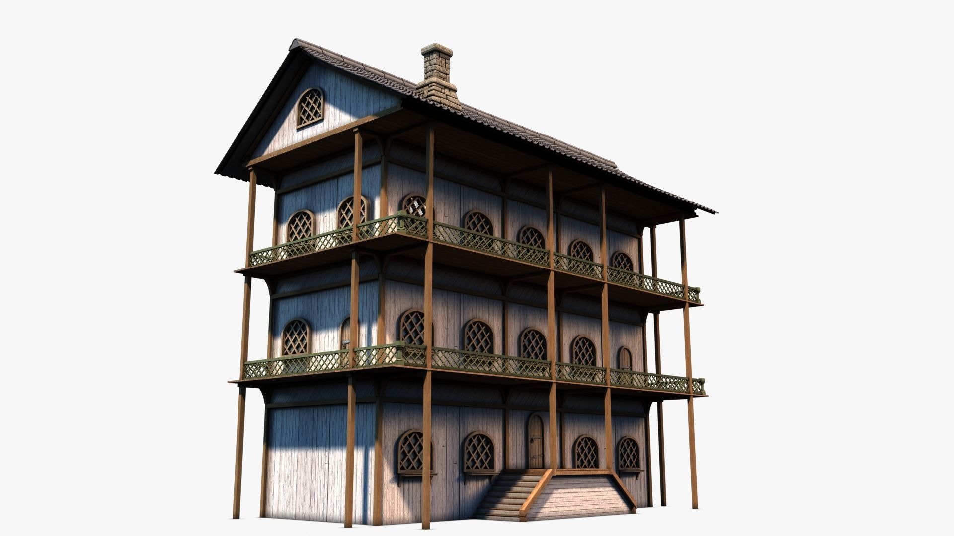cottage 04 Low-poly 3D model_2