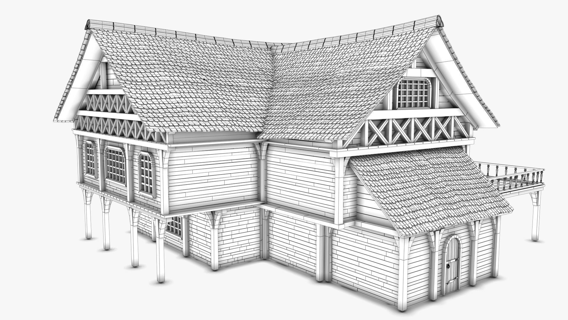 Cottage 06 Low-poly 3D model_8