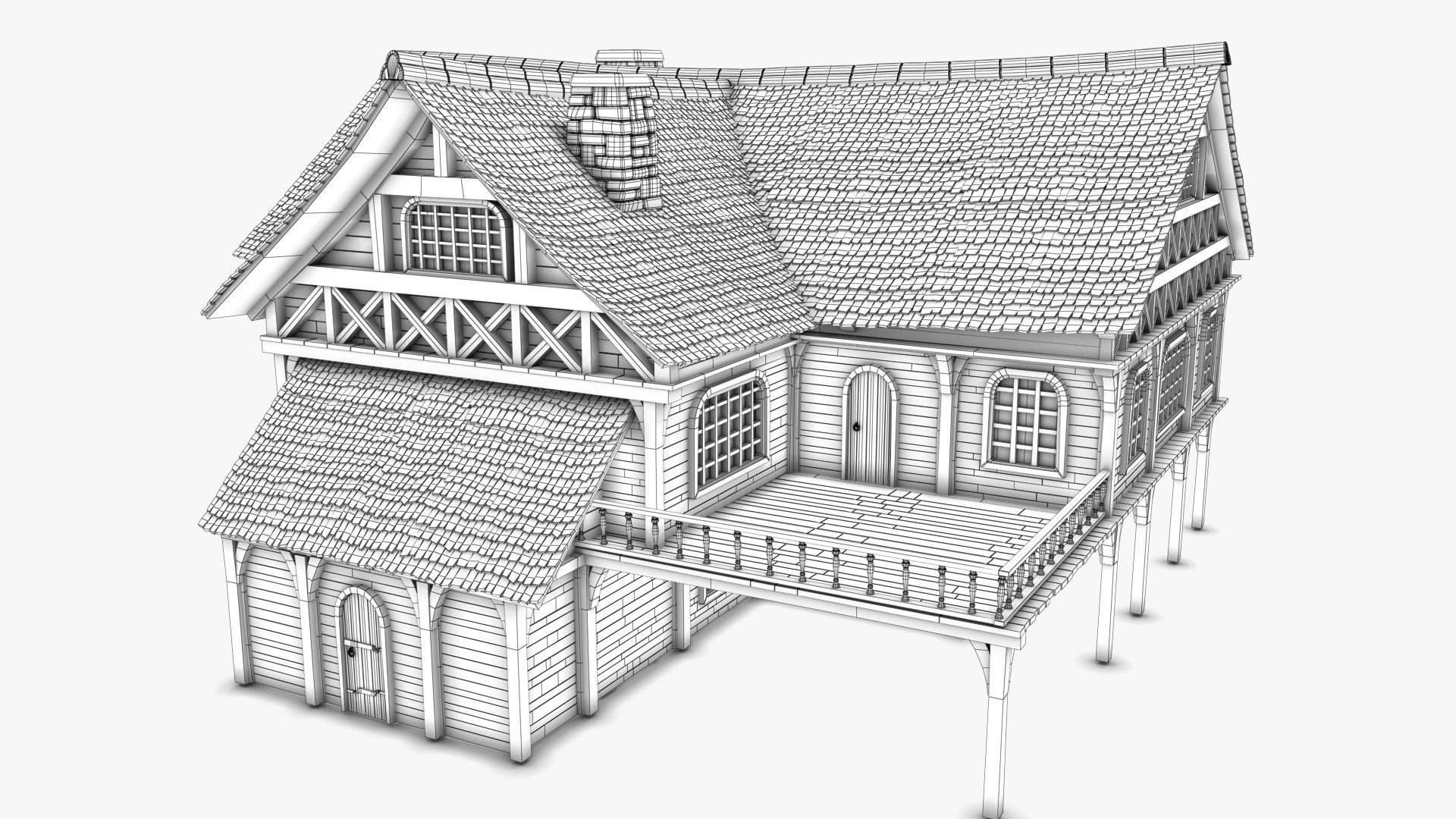 Cottage 06 Low-poly 3D model_6