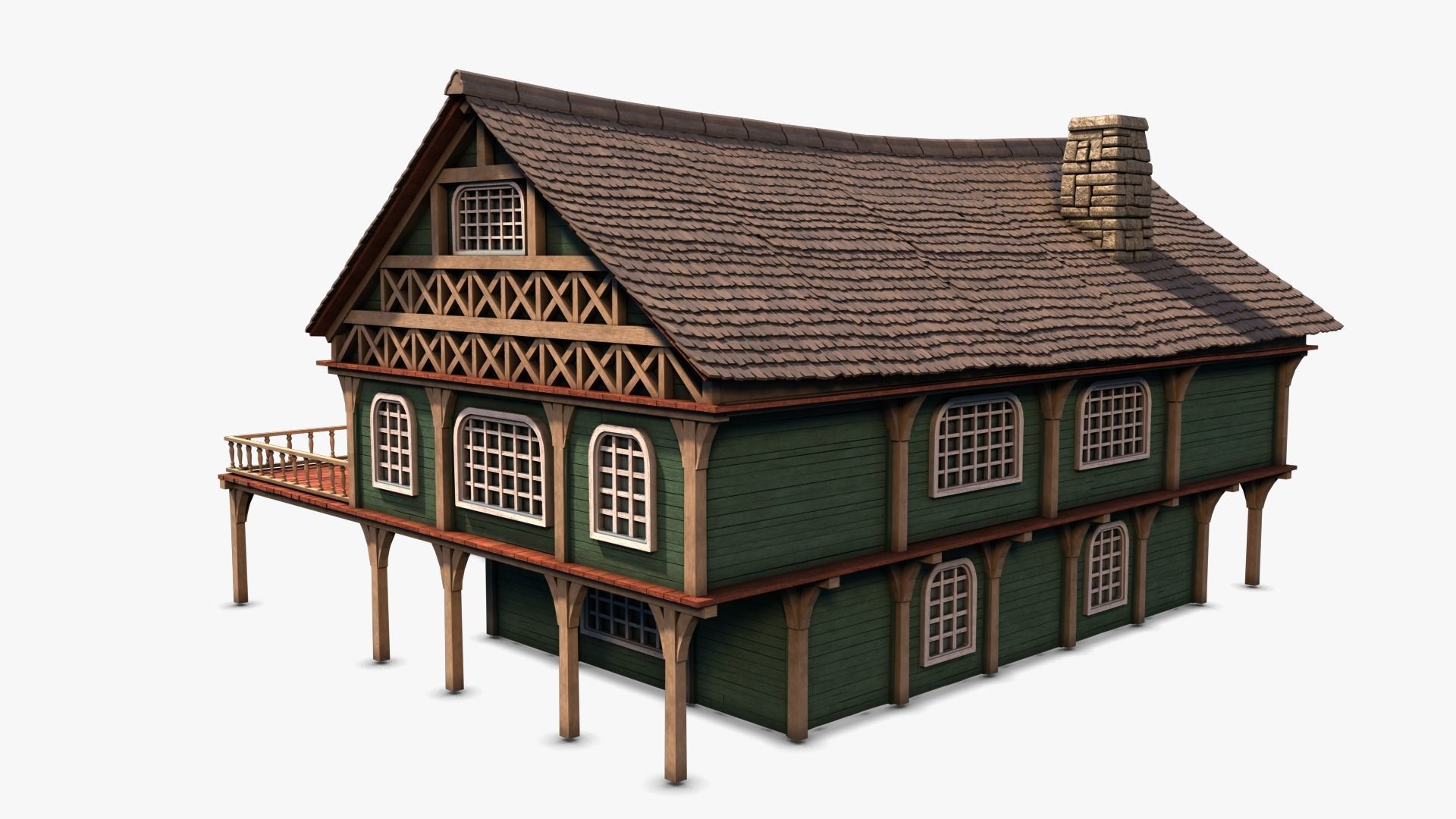 Cottage 06 Low-poly 3D model_3