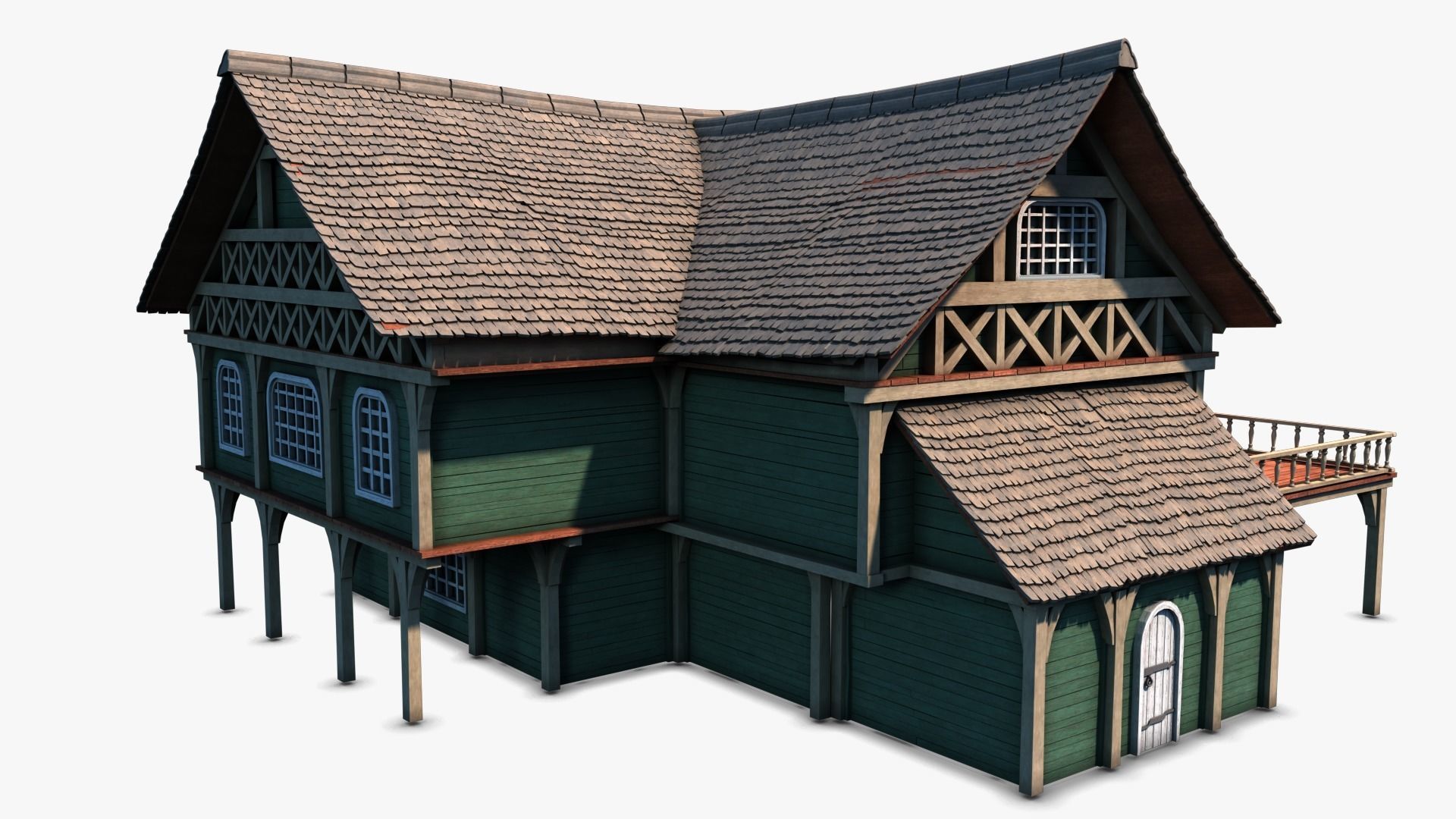 Cottage 06 Low-poly 3D model_4