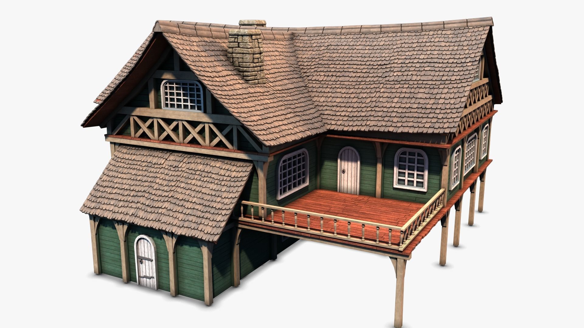 Cottage 06 Low-poly 3D model_2