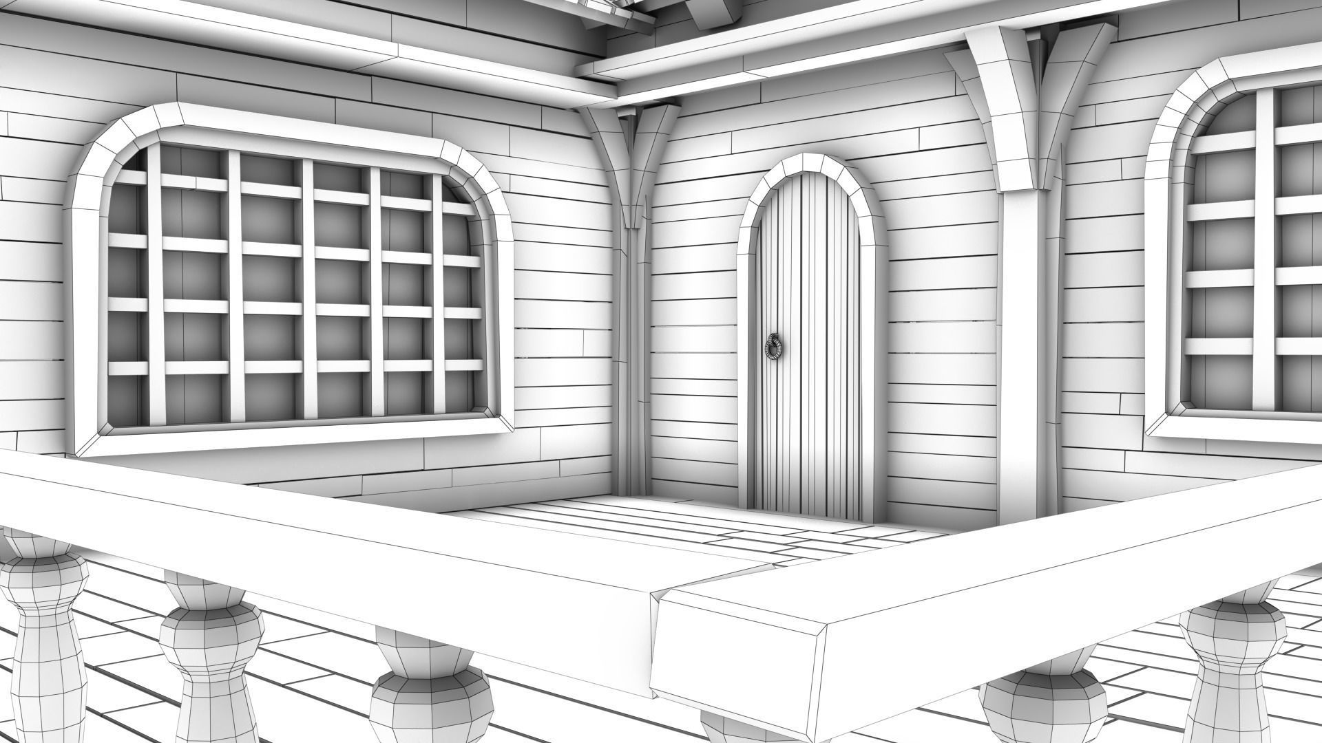 Cottage 06 Low-poly 3D model_9