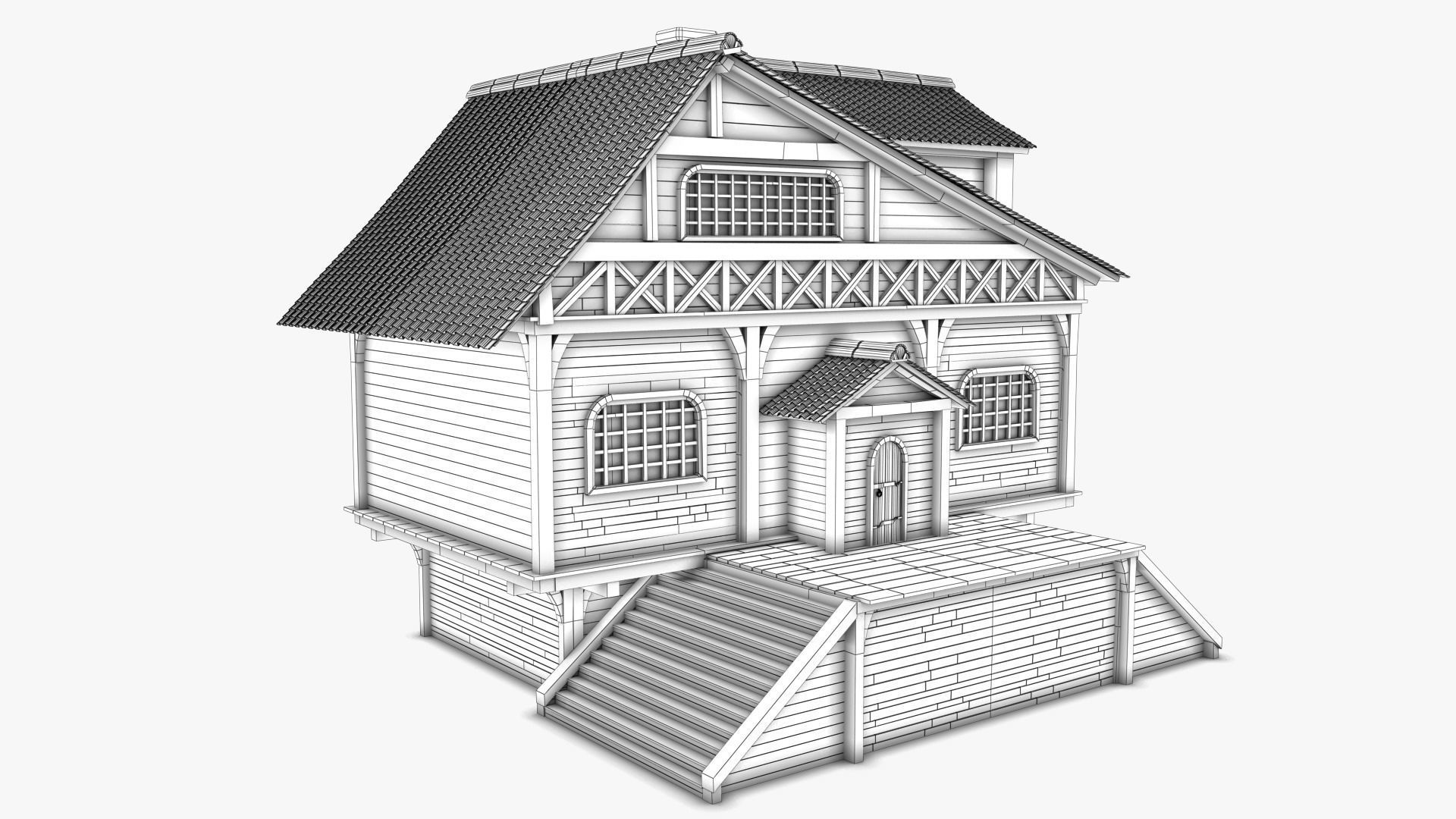 Cottage 07 Low-poly 3D model_7