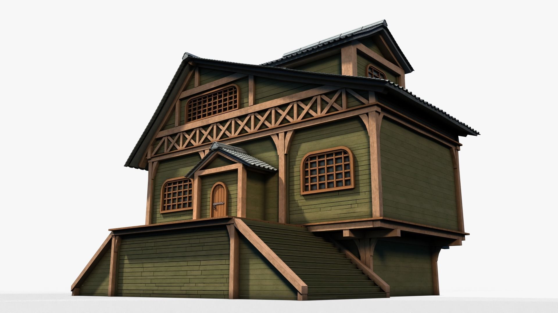 Cottage 07 Low-poly 3D model_4