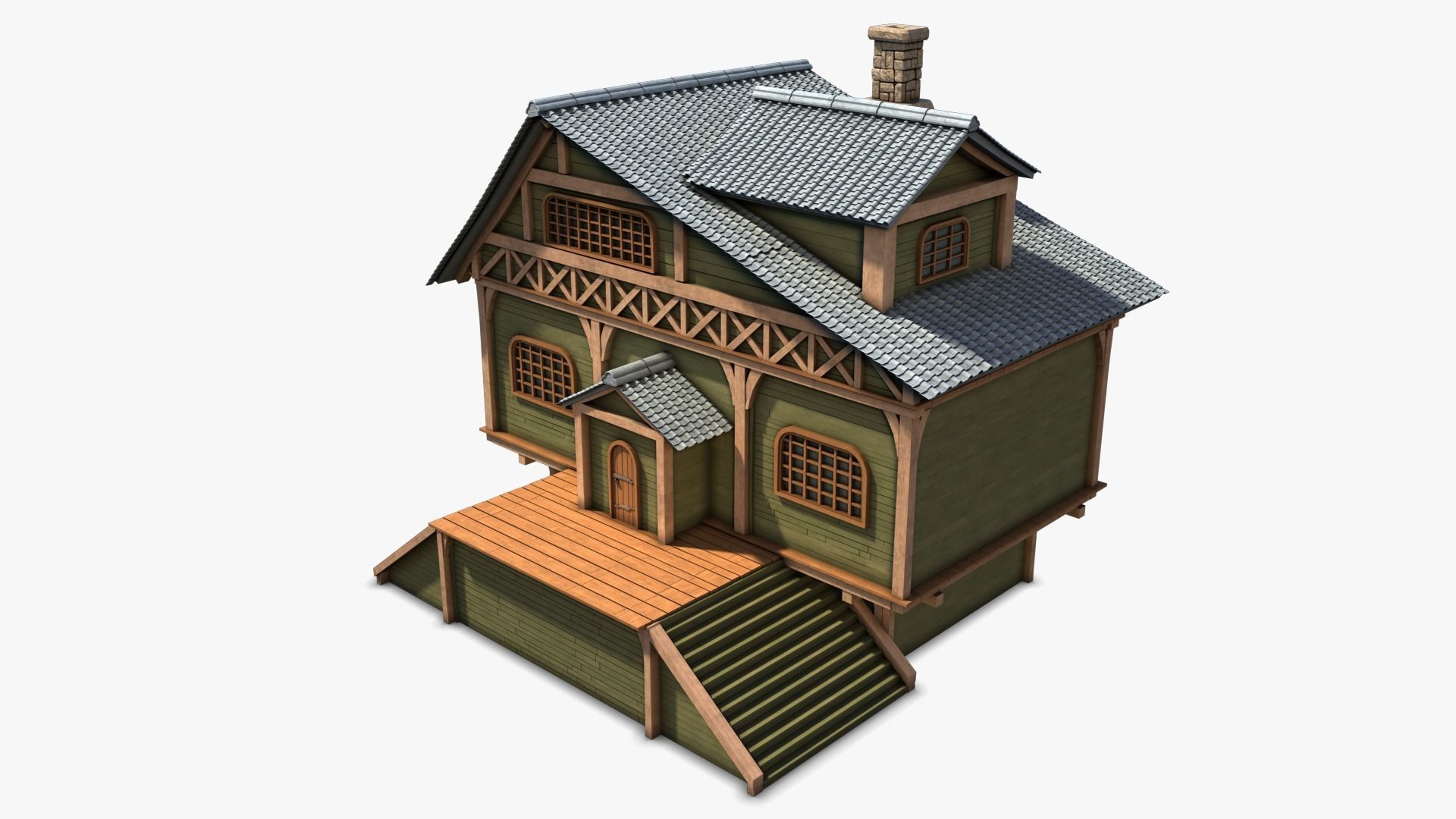 Cottage 07 Low-poly 3D model_3