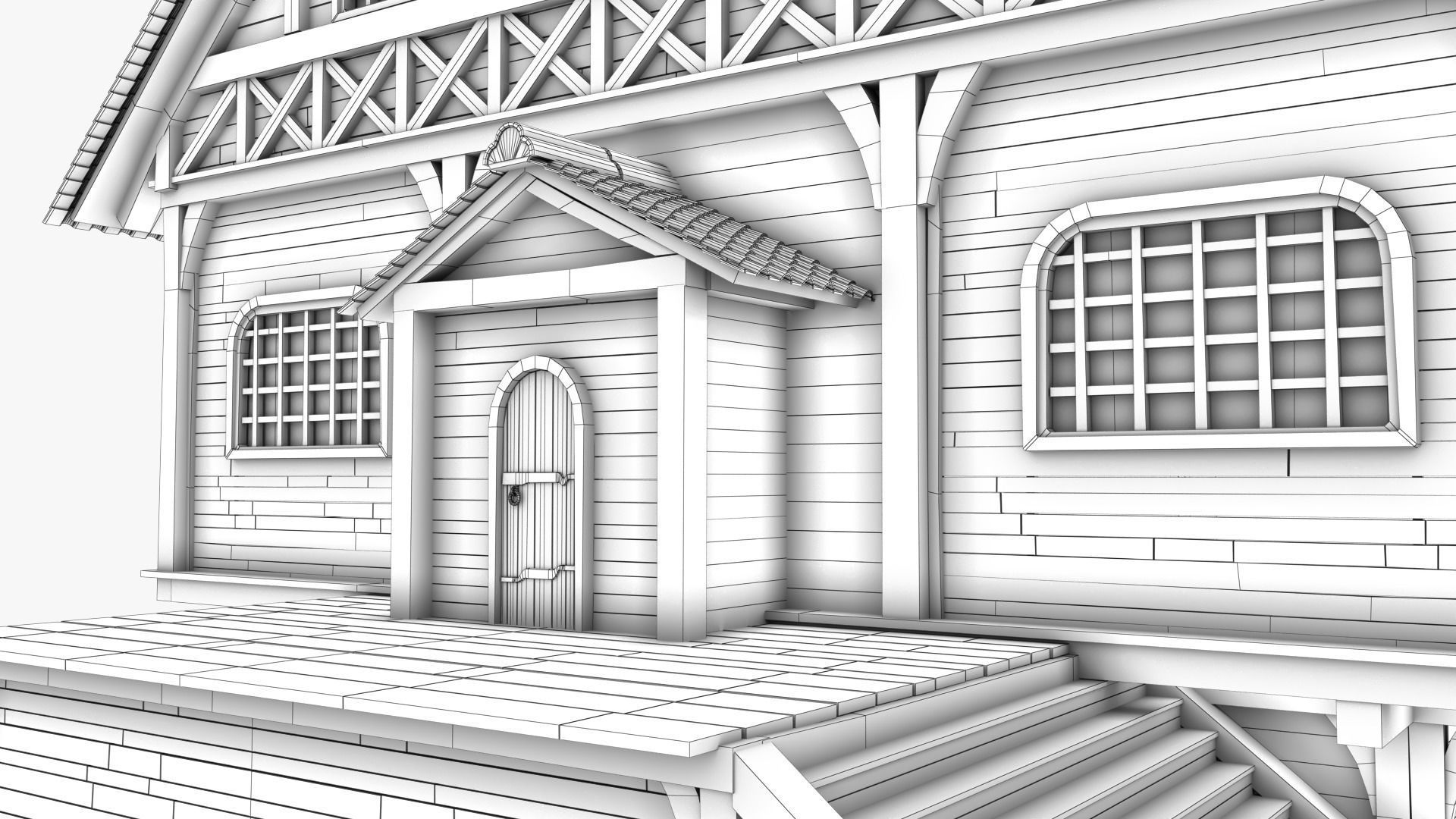 Cottage 07 Low-poly 3D model_11