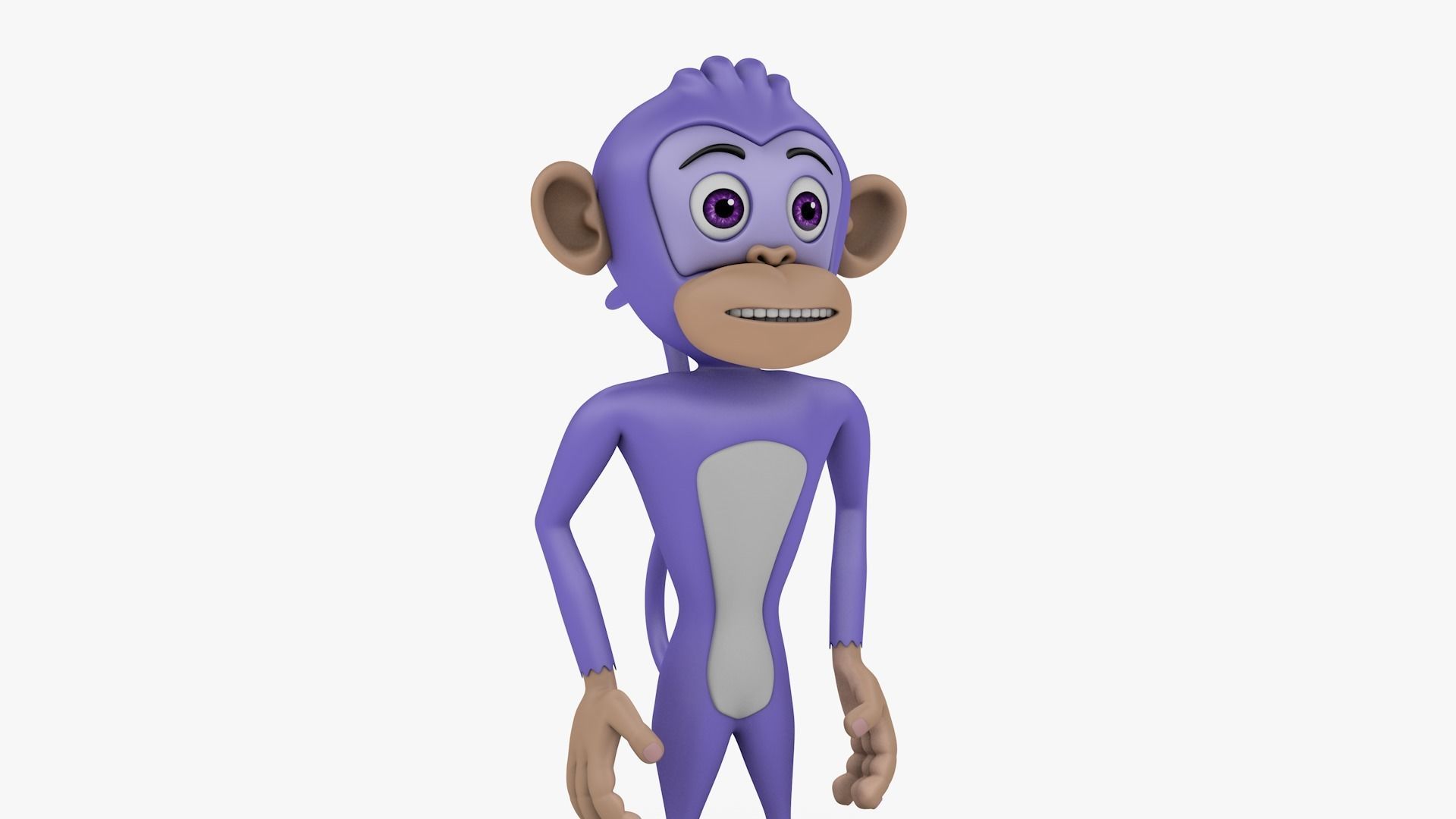 Monkey Cartoon Rig 3D 3D model rigged | CGTrader