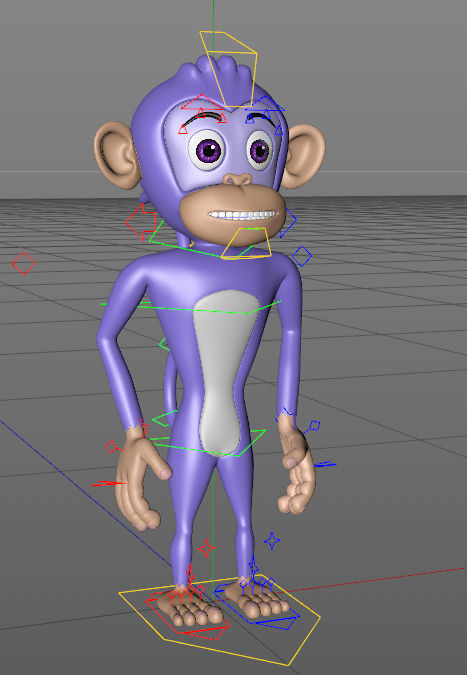Monkey Cartoon Rig 3D 3D model rigged | CGTrader