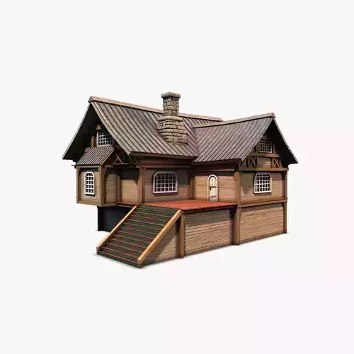 Cottage 08 Low-poly 3D model