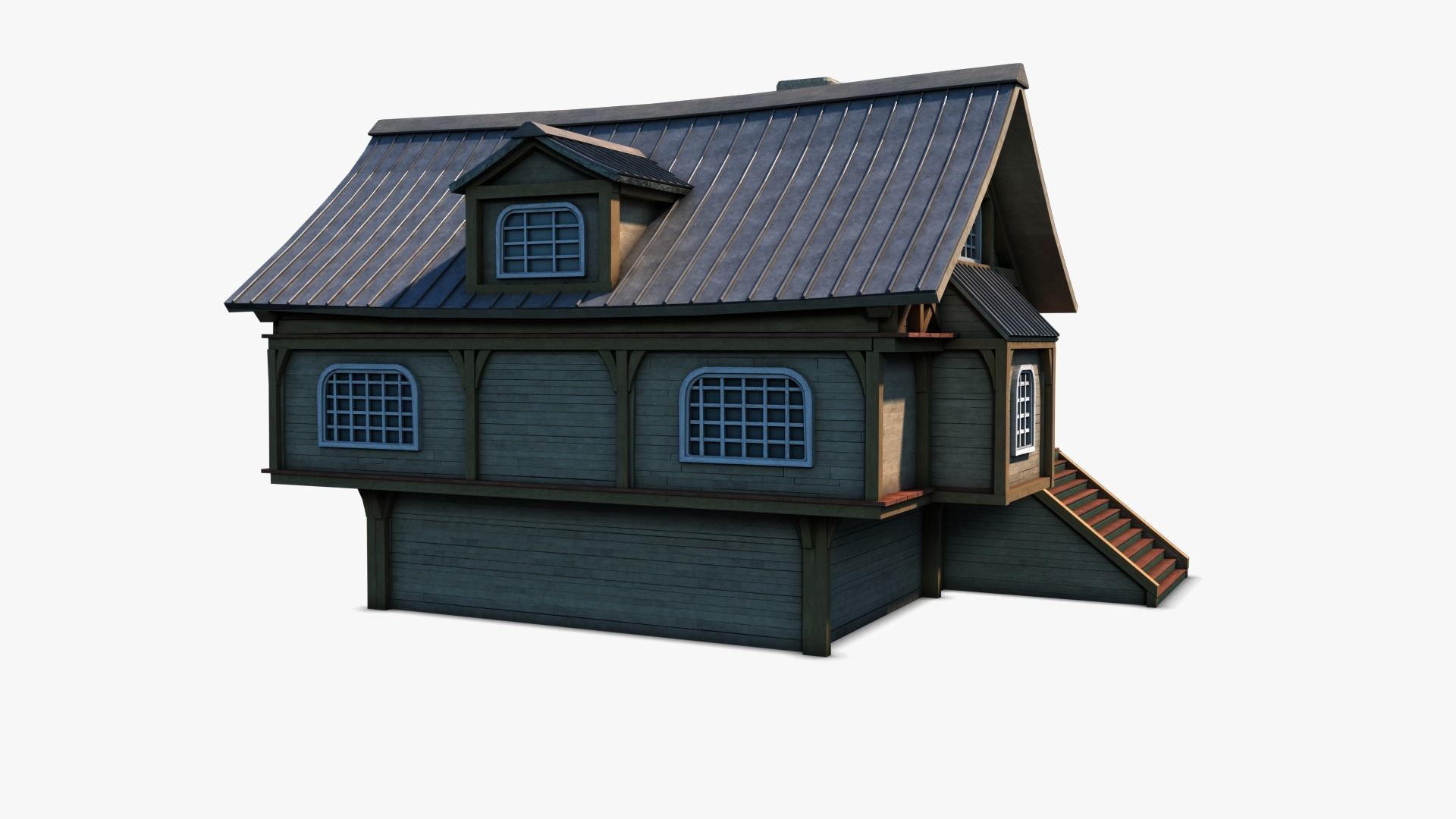 Cottage 08 Low-poly 3D model_3