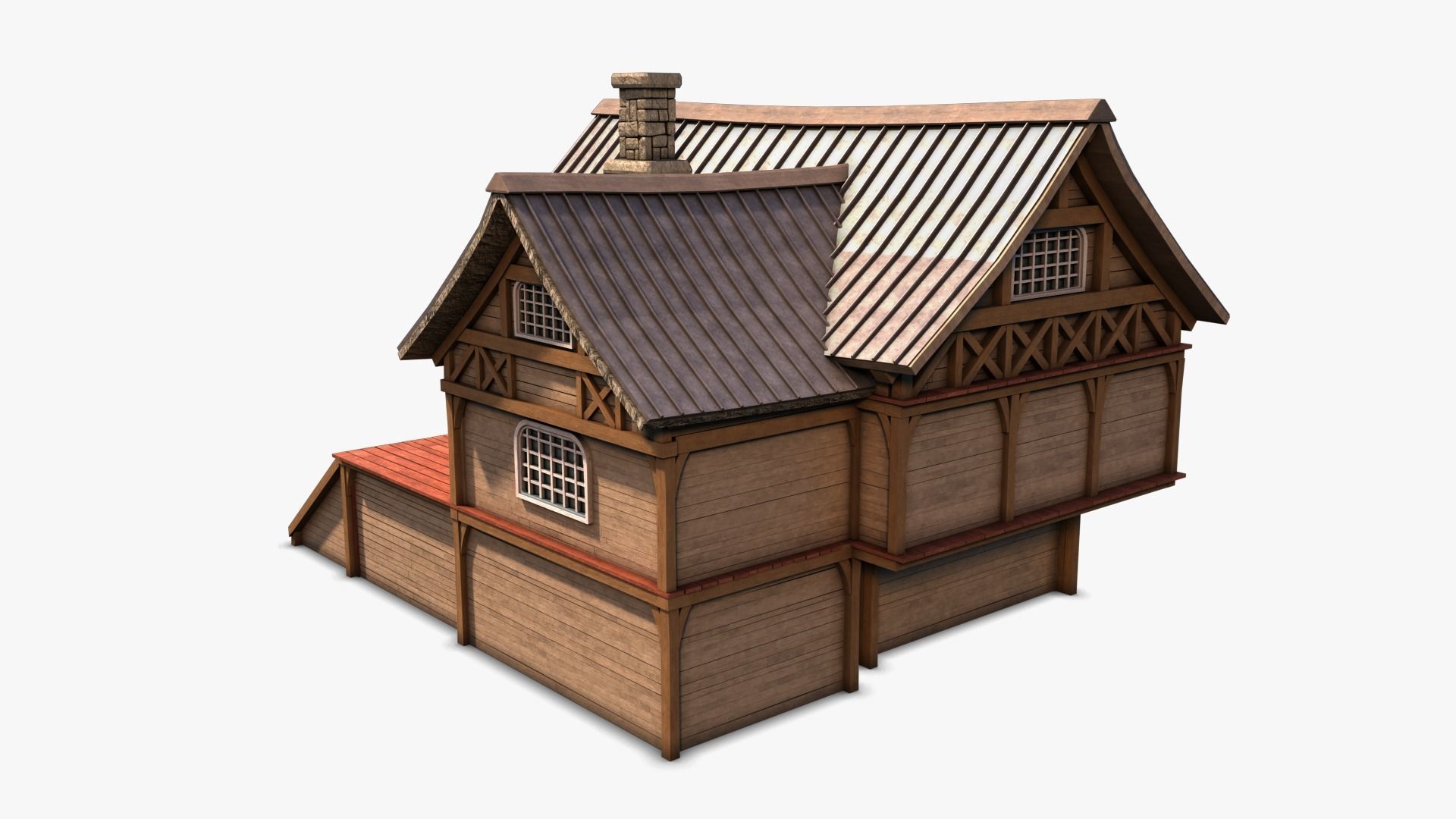 Cottage 08 Low-poly 3D model_2