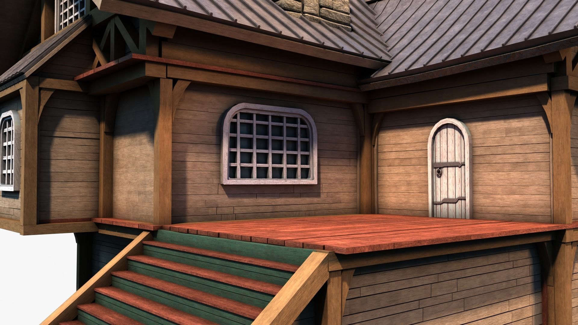 Cottage 08 Low-poly 3D model_5