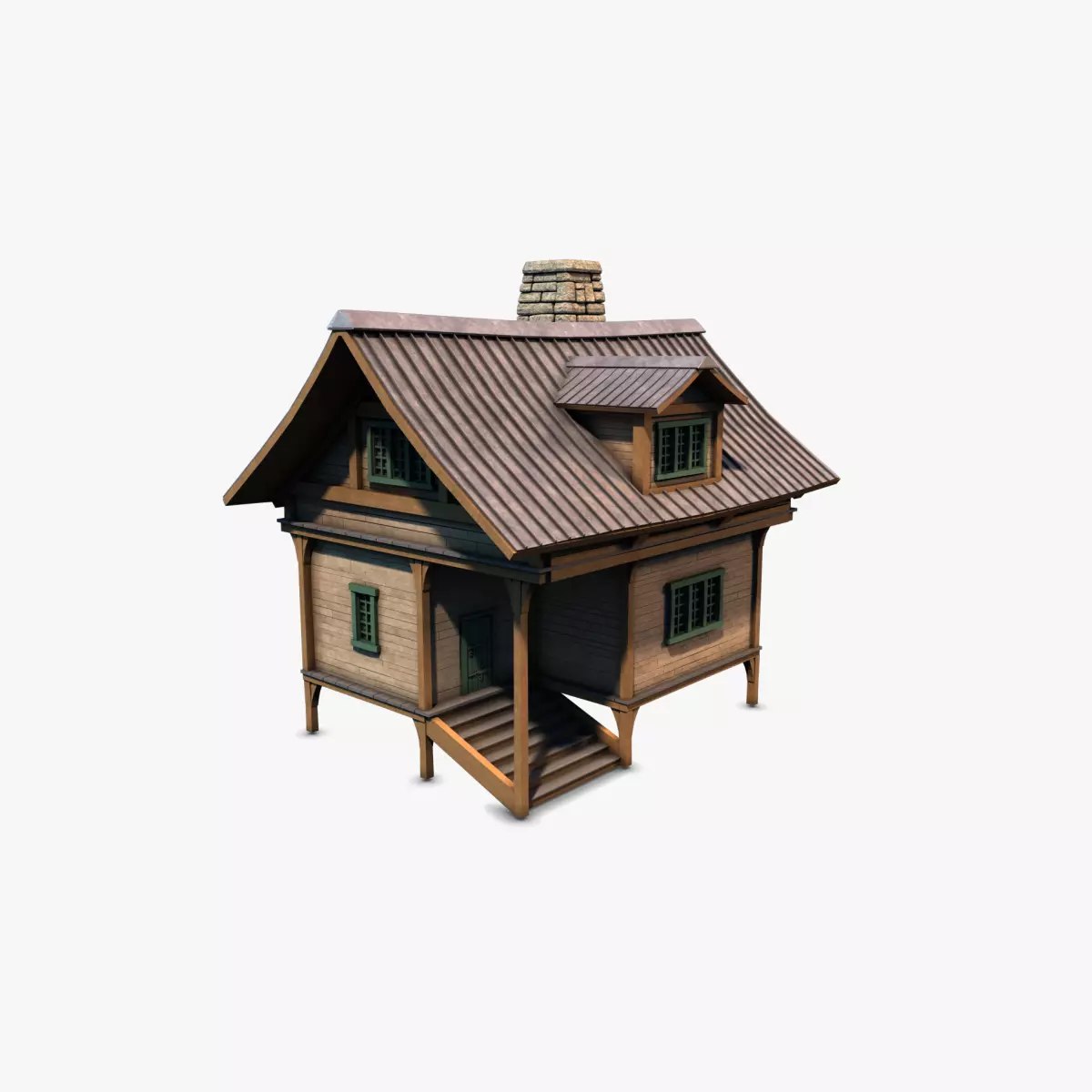 Cottage 09 Low-poly 3D model_0