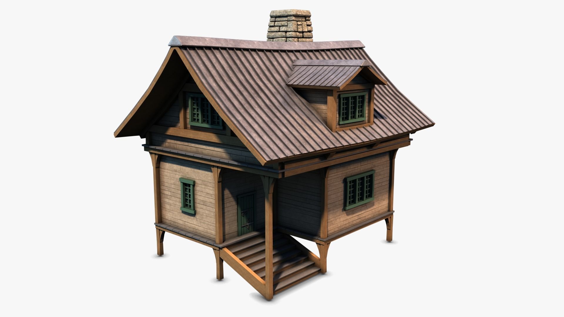 Cottage 09 Low-poly 3D model_2