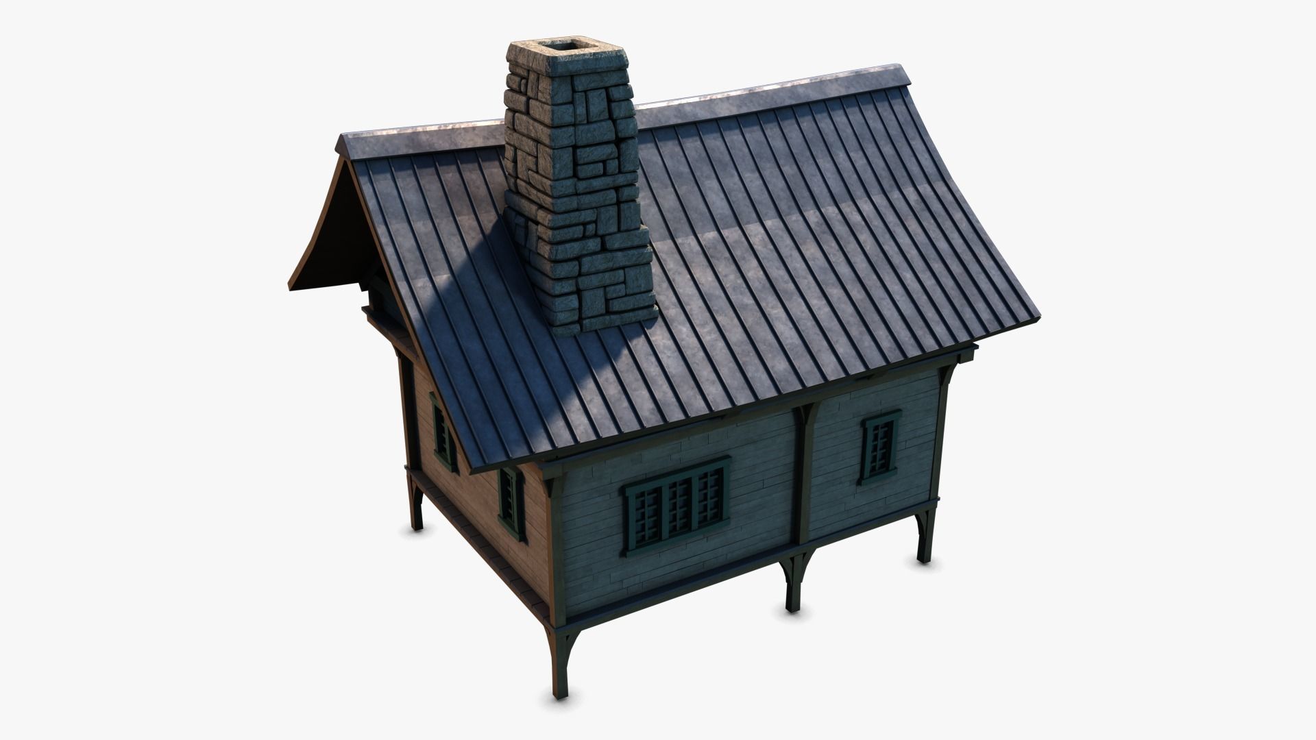 Cottage 09 Low-poly 3D model_4