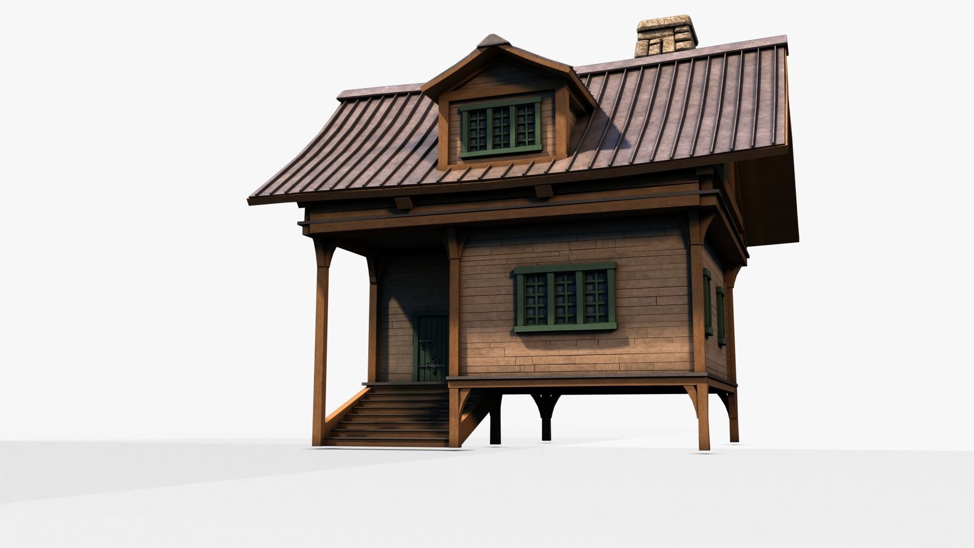 Cottage 09 Low-poly 3D model_3