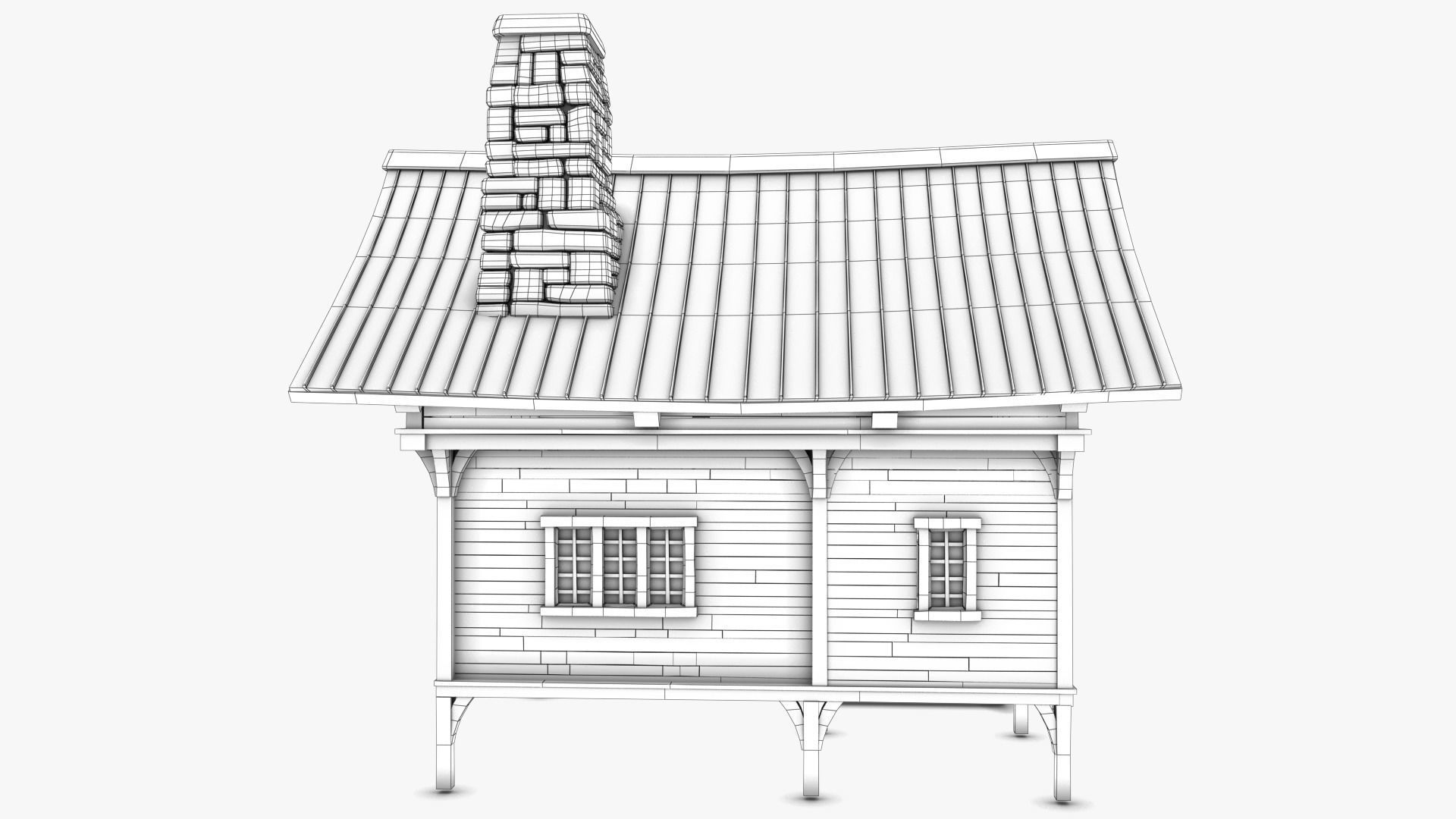 Cottage 09 Low-poly 3D model_10