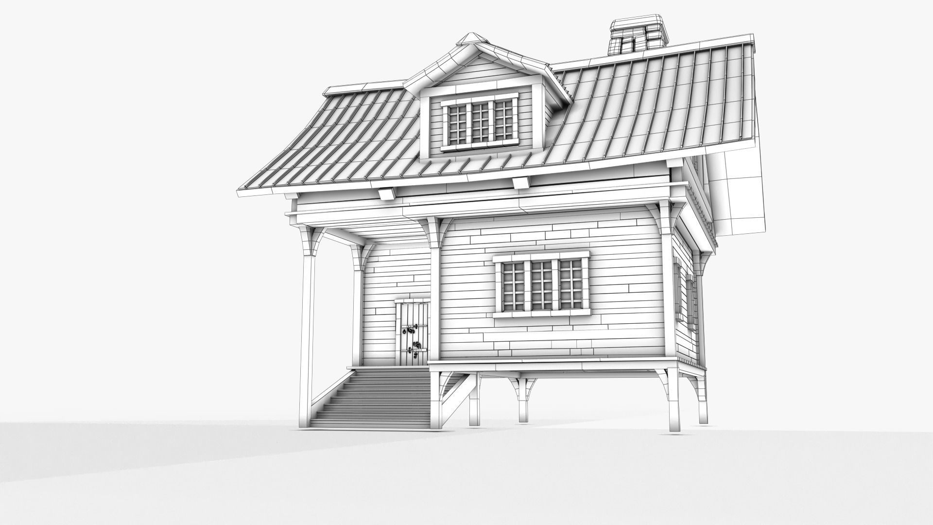 Cottage 09 Low-poly 3D model_8