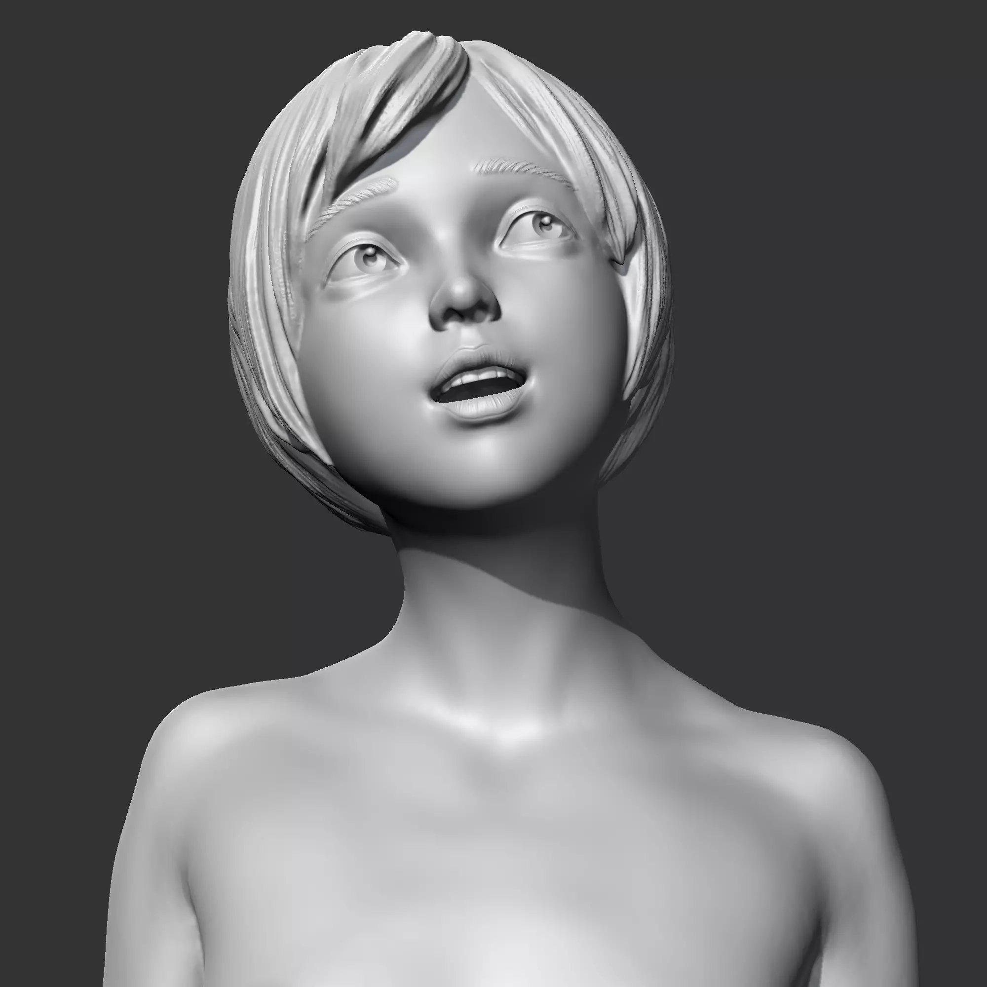 CH girl bust R 3D print model 3D print model_0
