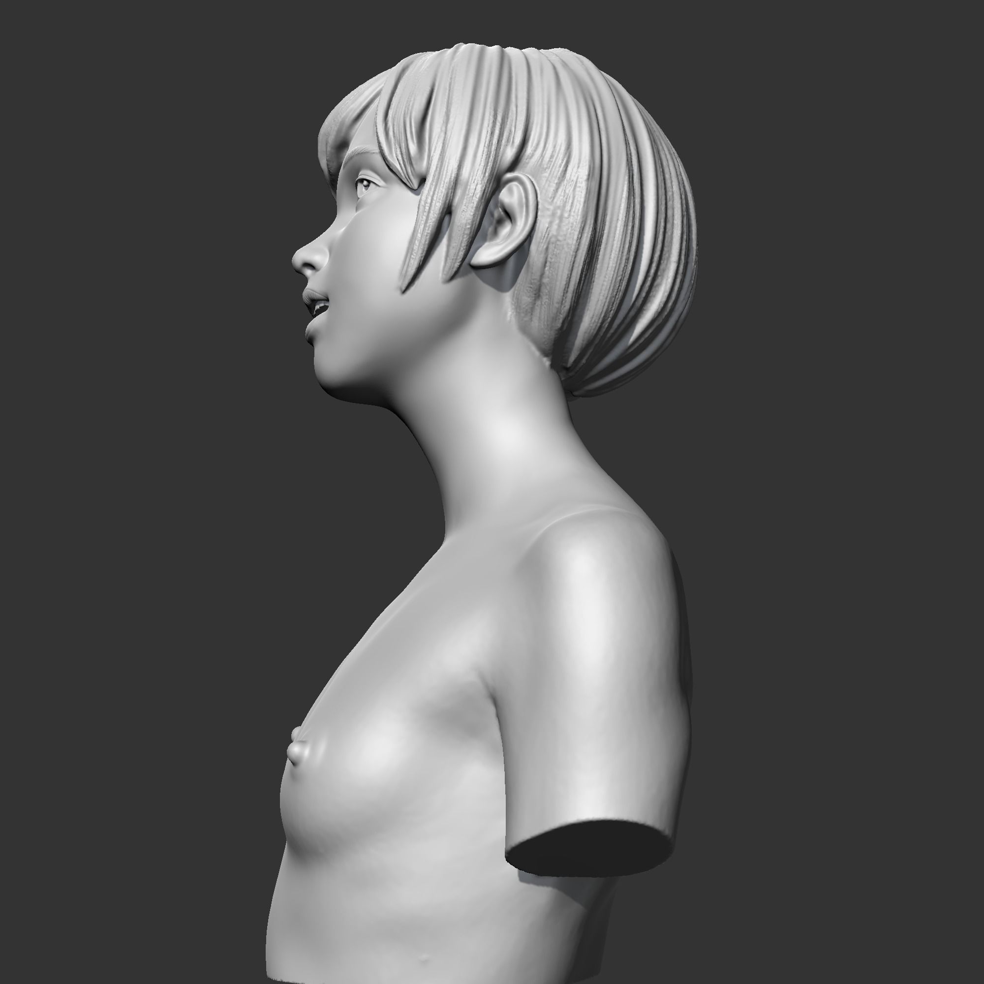 CH girl bust R 3D print model 3D print model_5