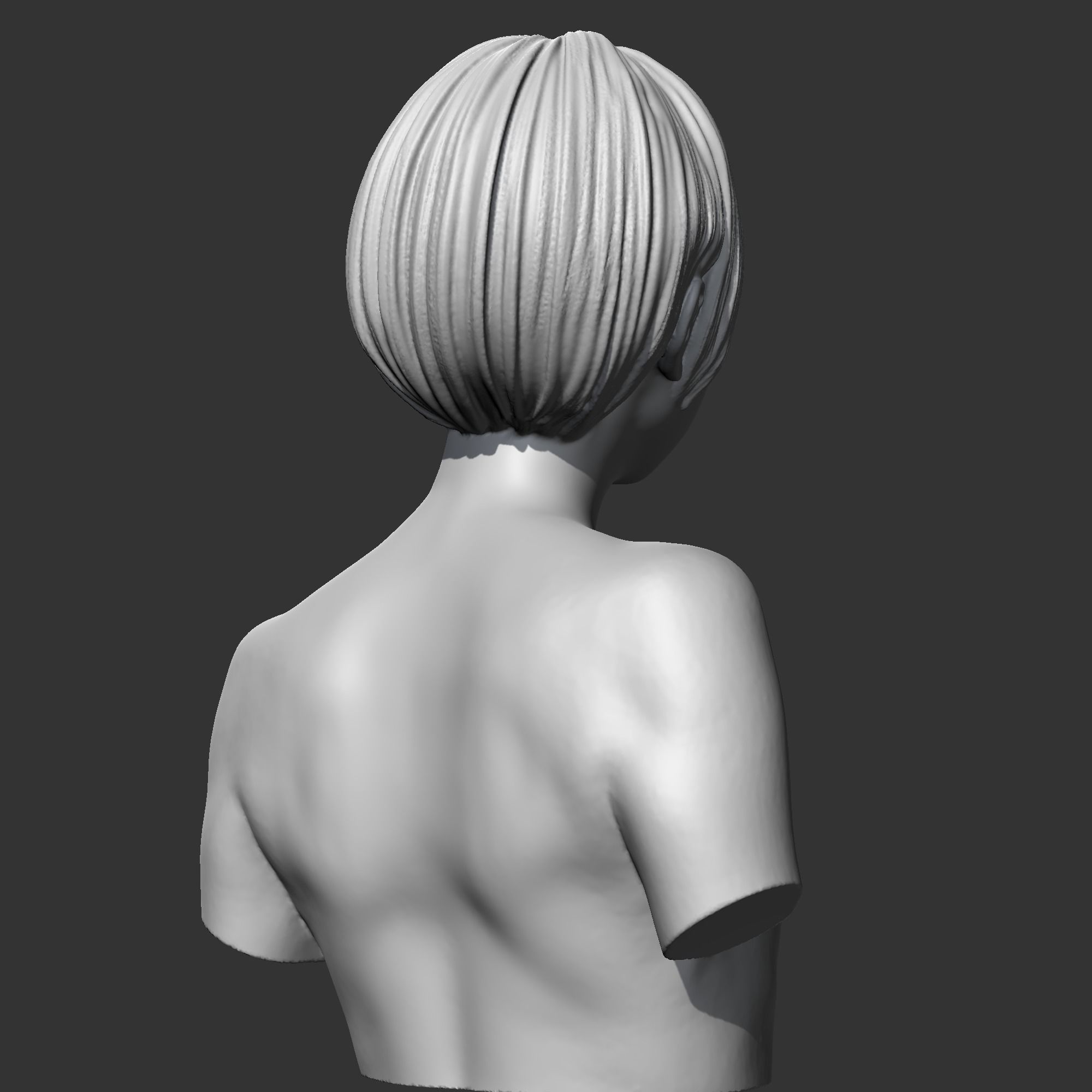 CH girl bust R 3D print model 3D print model_6