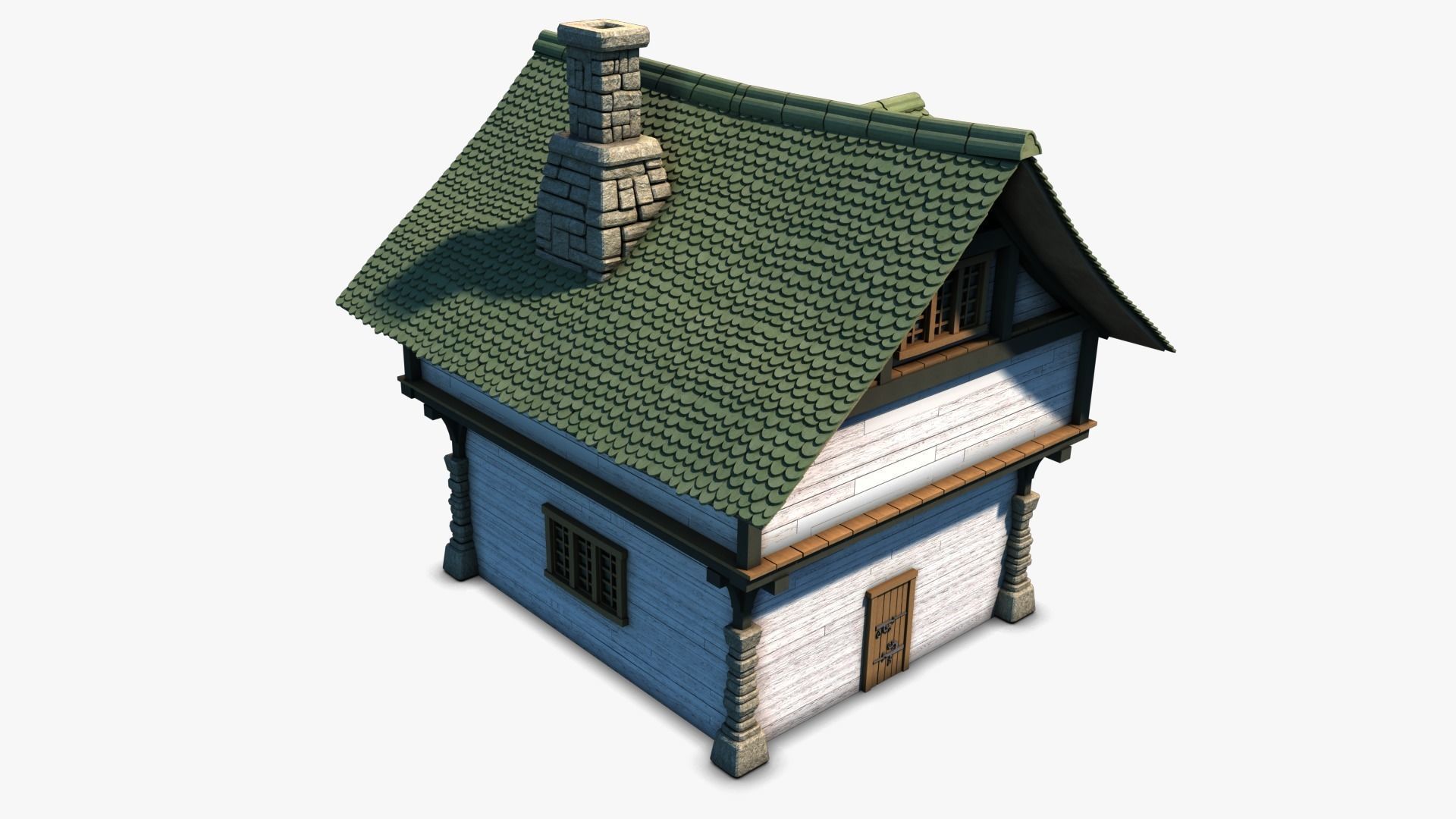 Cottage 10 Low-poly 3D model_5