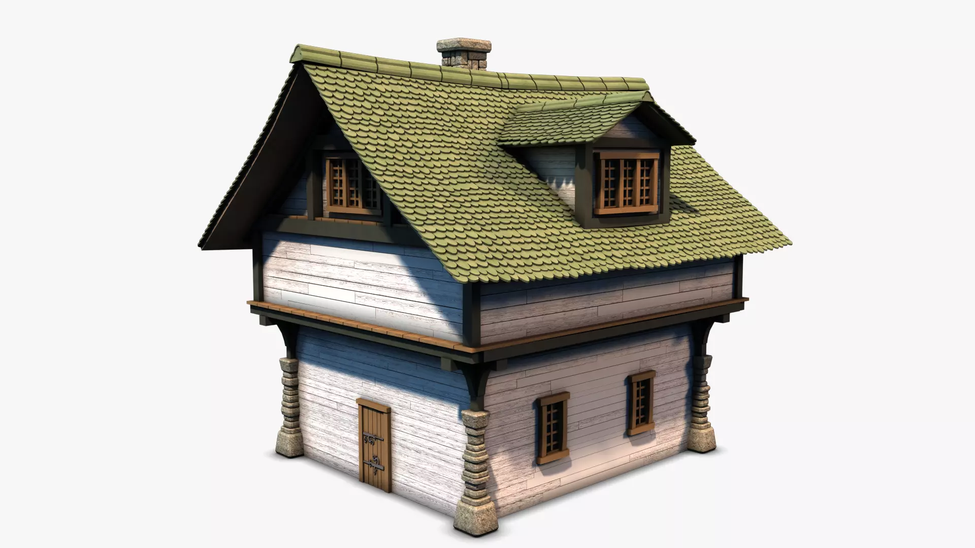 Cottage 10 Low-poly 3D model_0