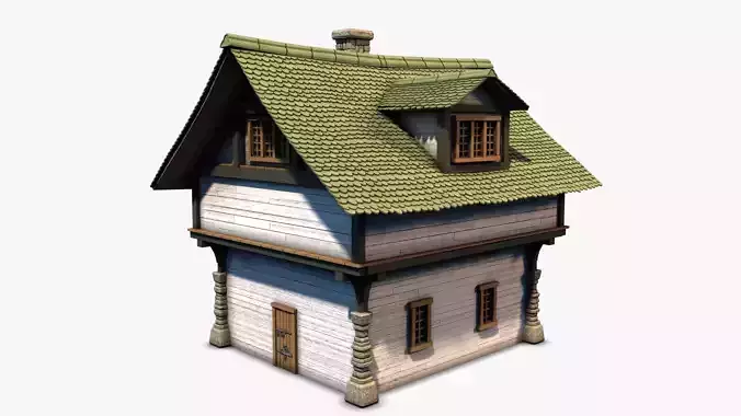Cottage 10 Low-poly 3D model