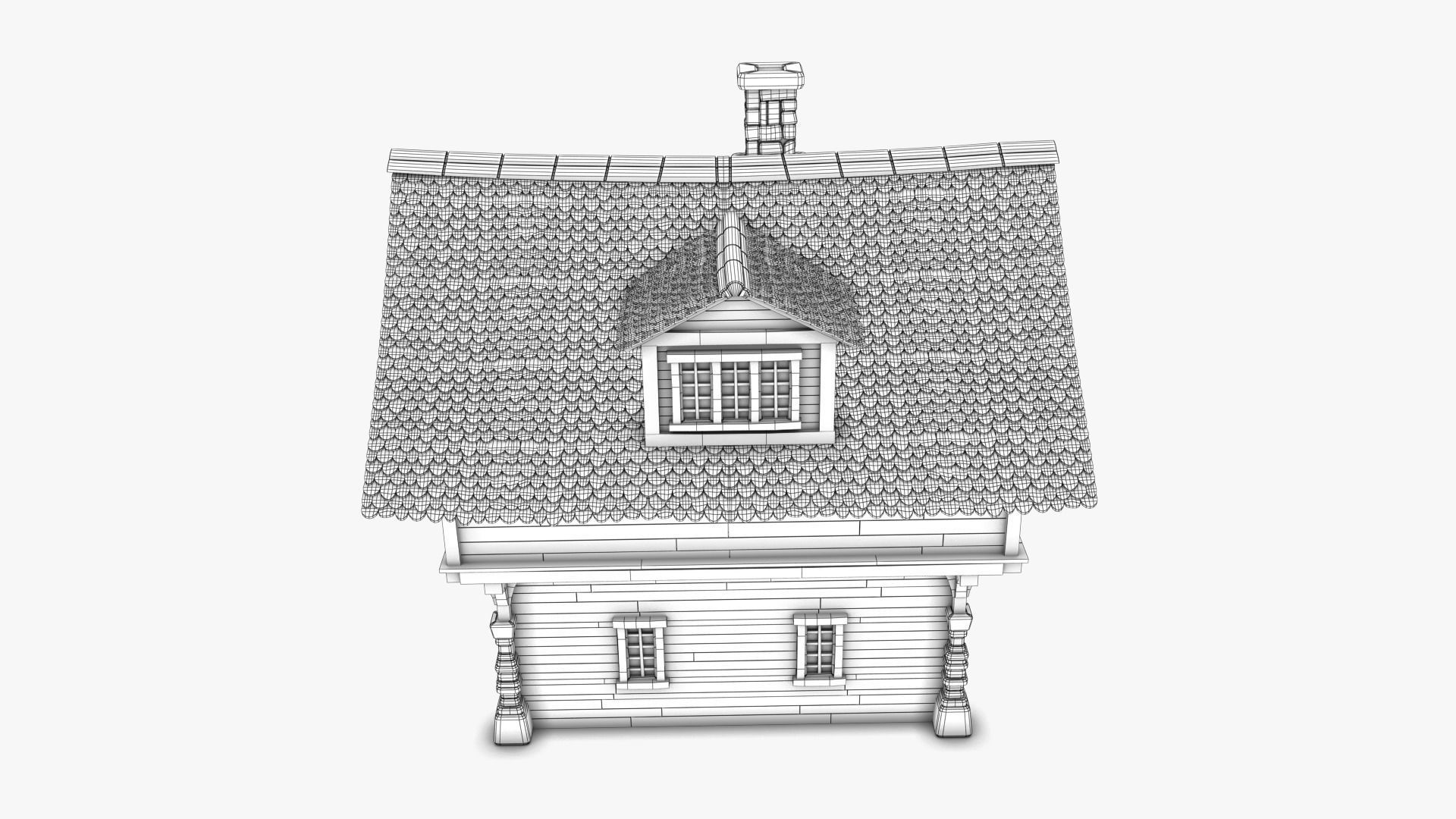 Cottage 10 Low-poly 3D model_9