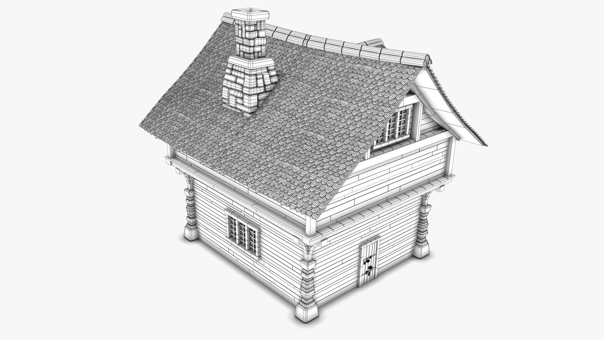 Cottage 10 Low-poly 3D model_11