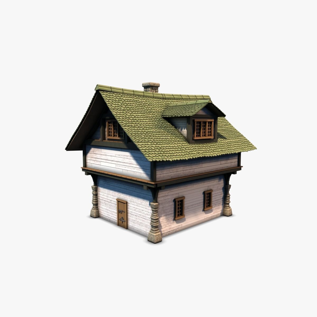 Cottage 10 Low-poly 3D model_6
