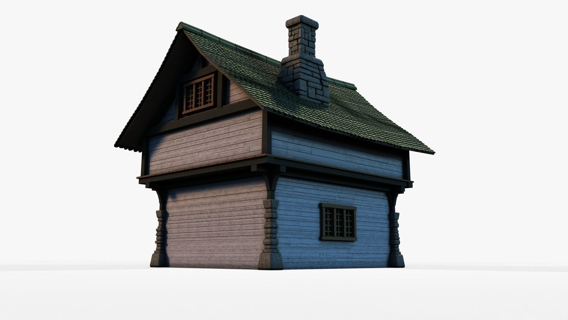 Cottage 10 Low-poly 3D model_2