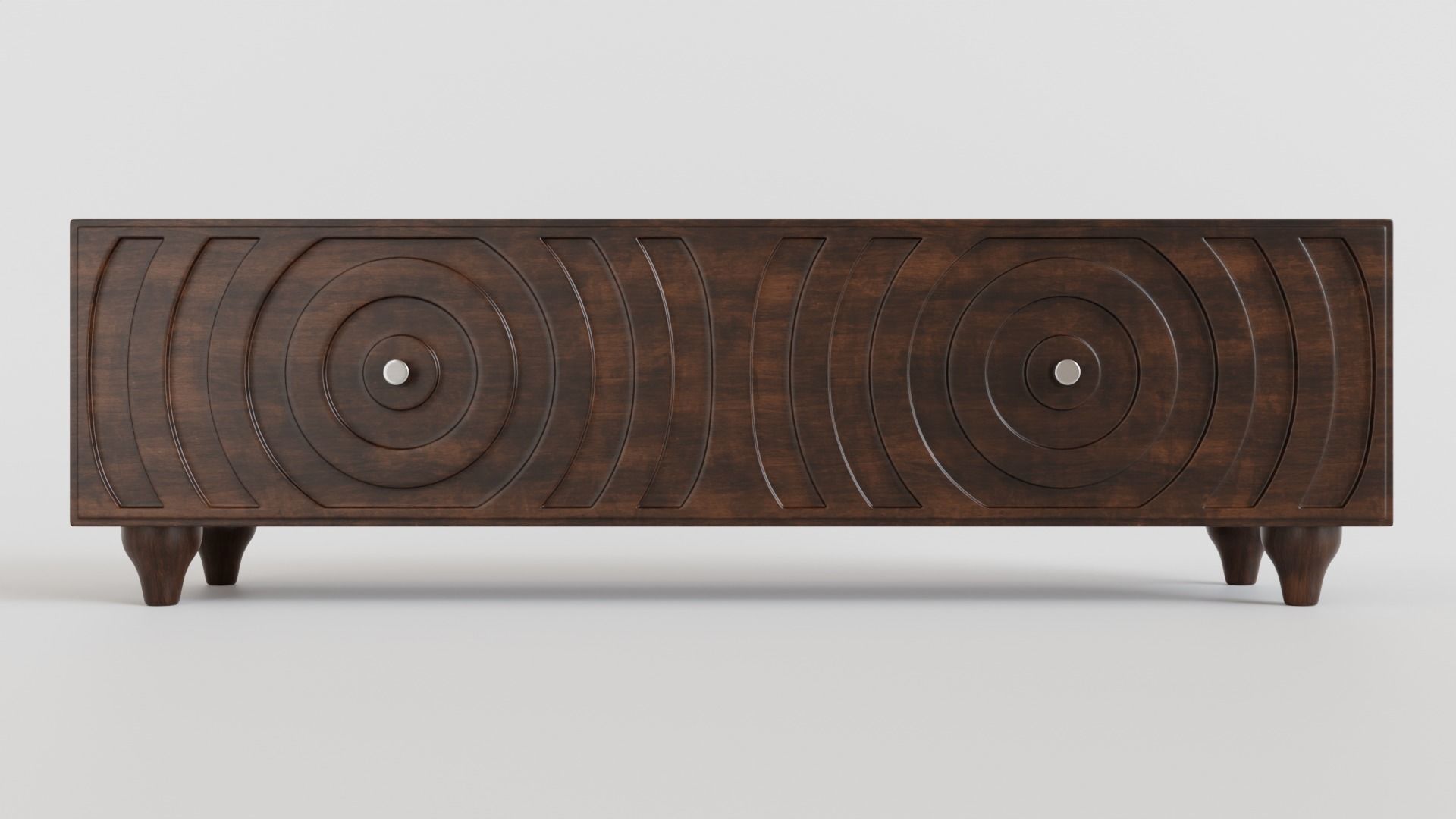 Cabinet wooden sideboard with circular design 3D model_3
