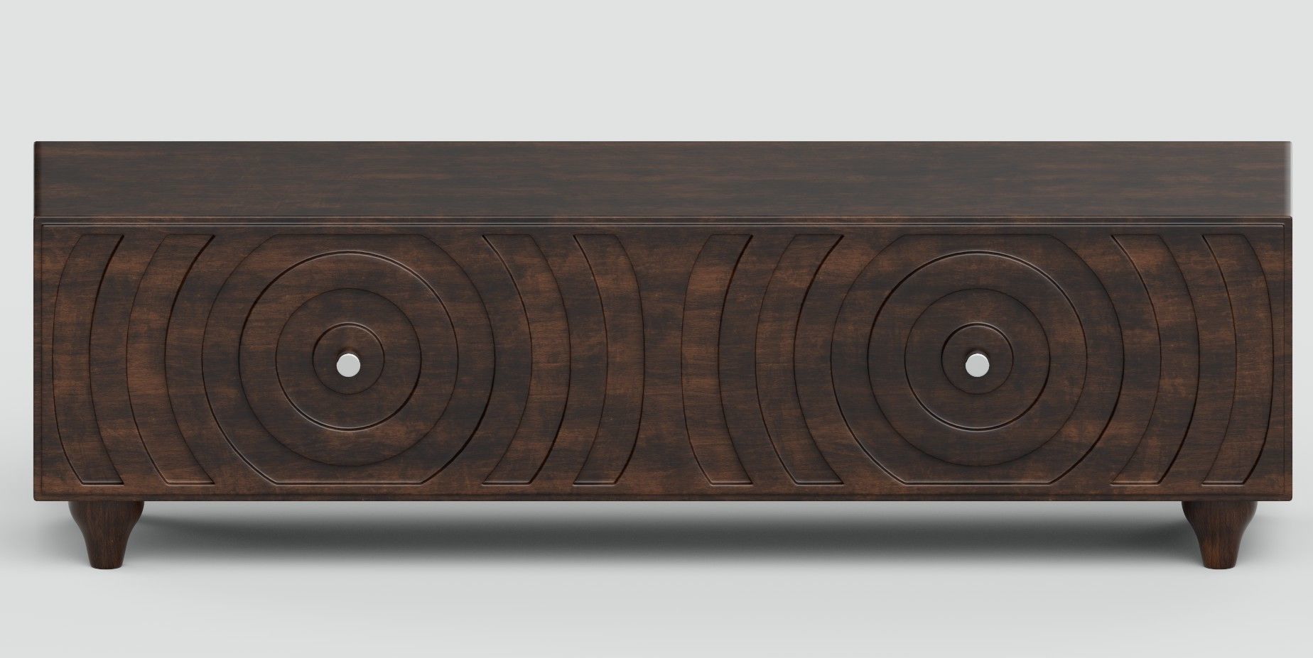 Cabinet wooden sideboard with circular design 3D model_9
