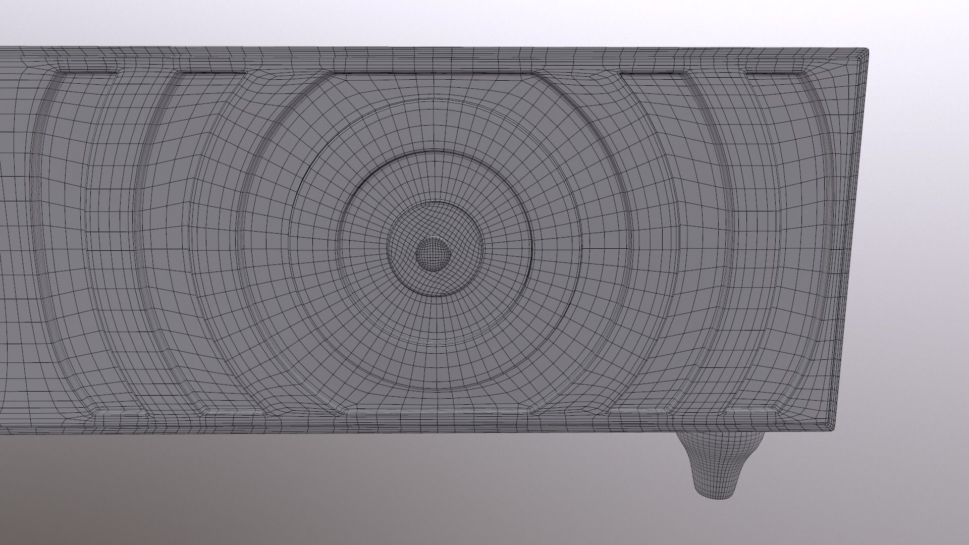 Cabinet wooden sideboard with circular design 3D model_12