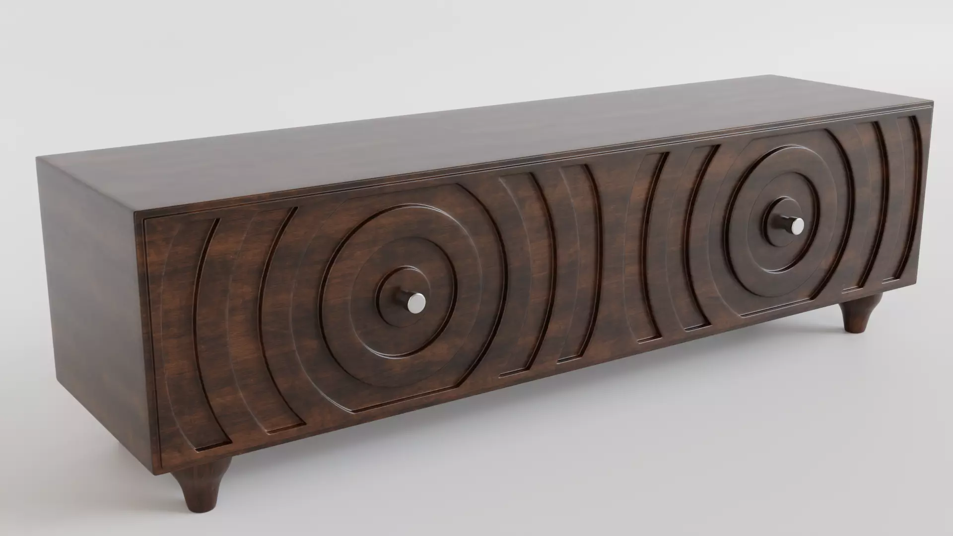 Cabinet wooden sideboard with circular design 3D model_0