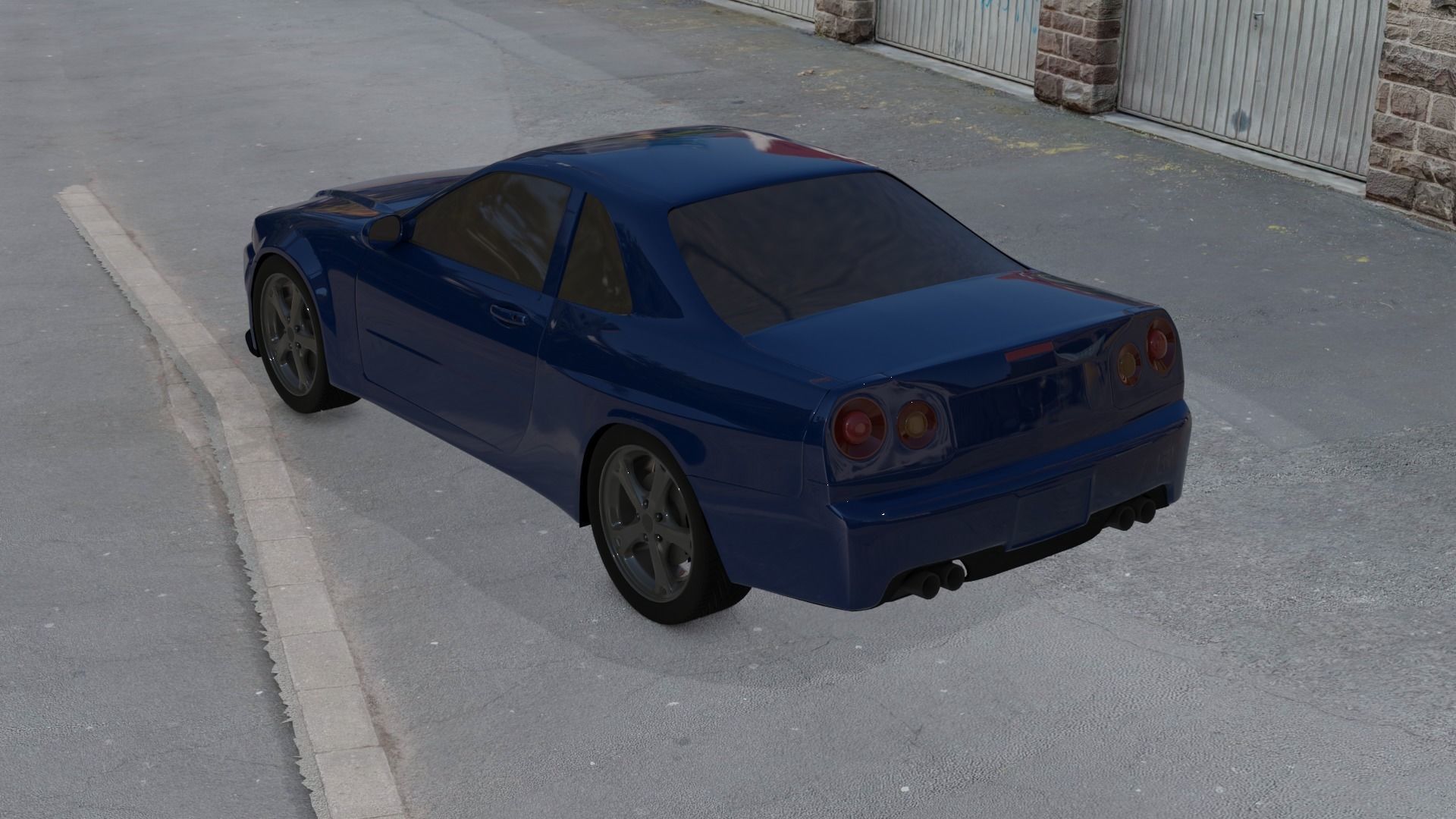 Nissan Skyline Low-poly 3D model_4