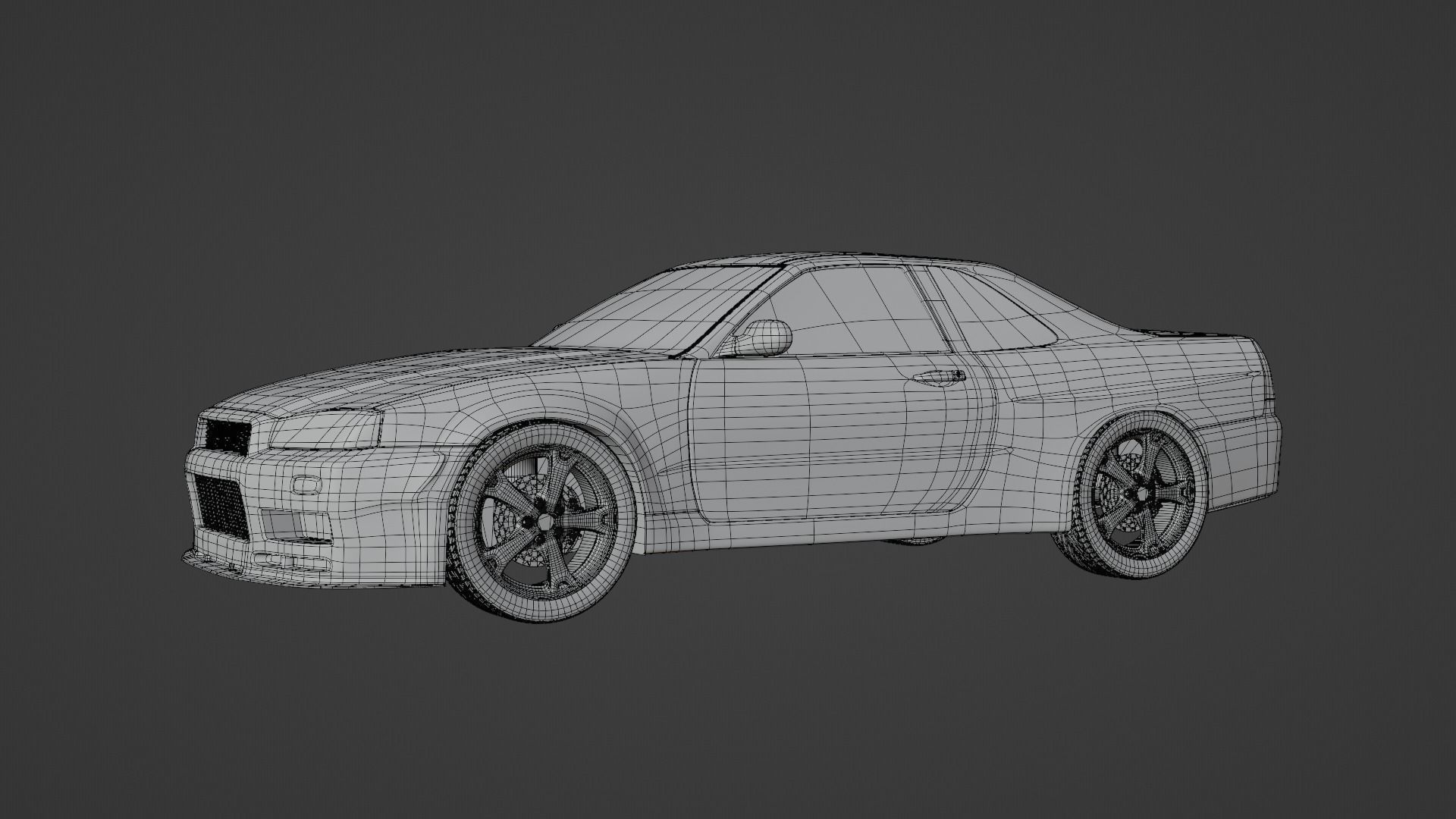 Nissan Skyline Low-poly 3D model_3