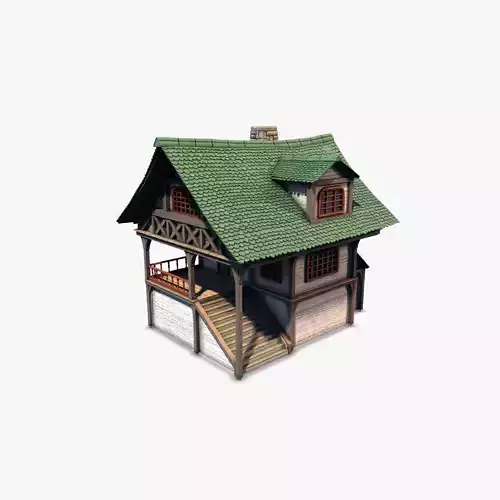 Cottage 11 Low-poly 3D model