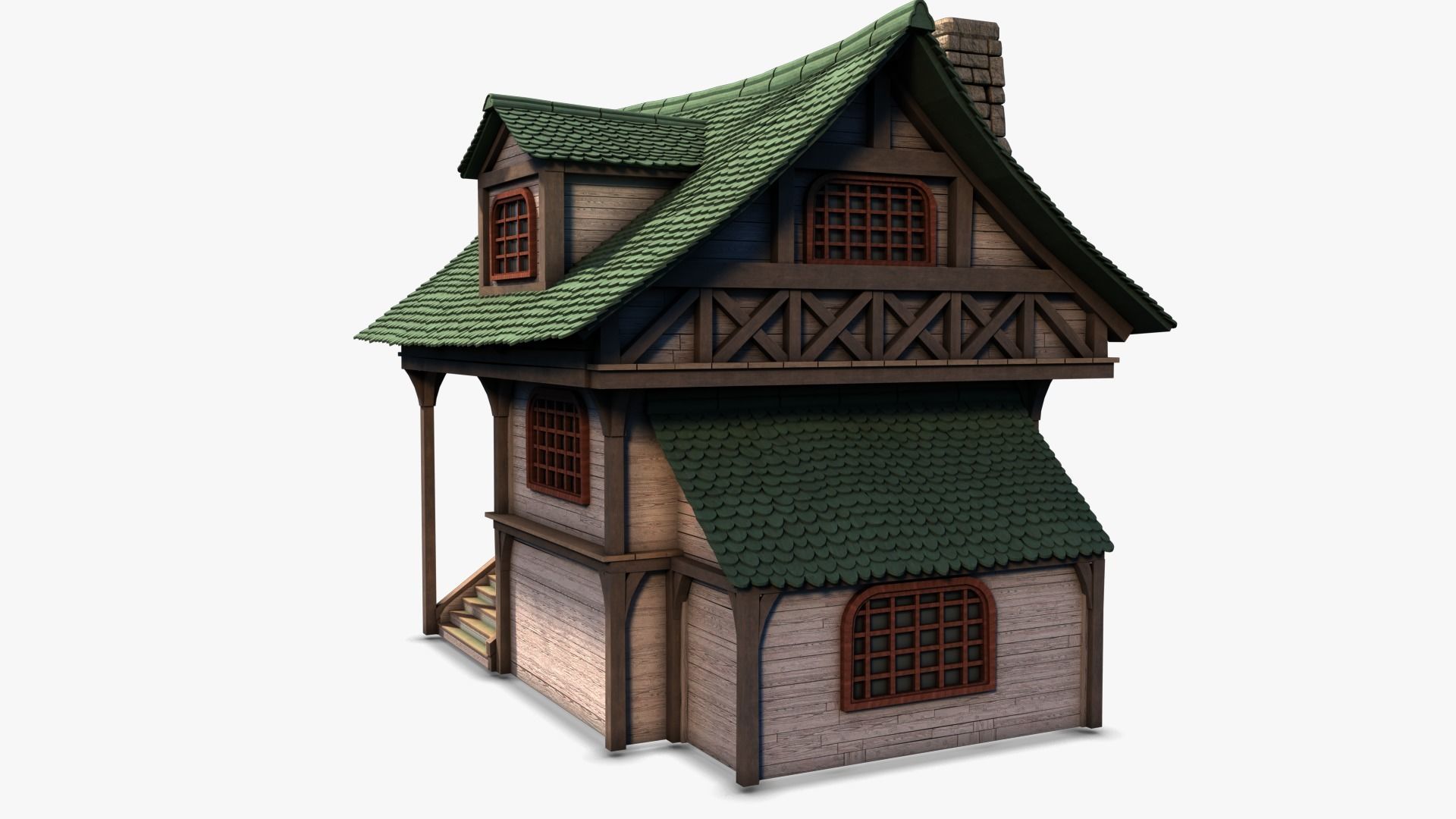 Cottage 11 Low-poly 3D model_5