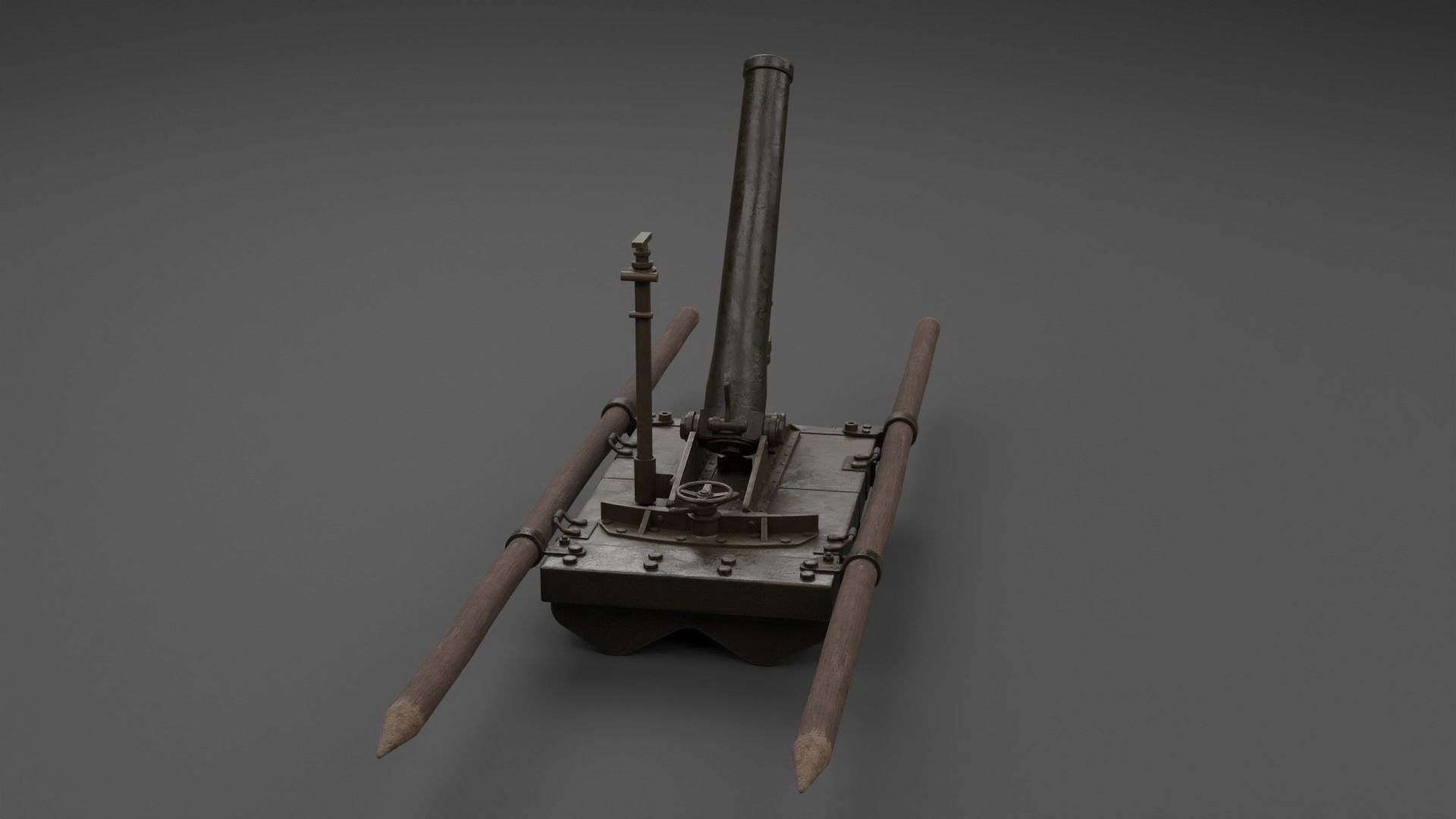 Type 11 70mm Infantry Mortar Low-poly 3D model_21