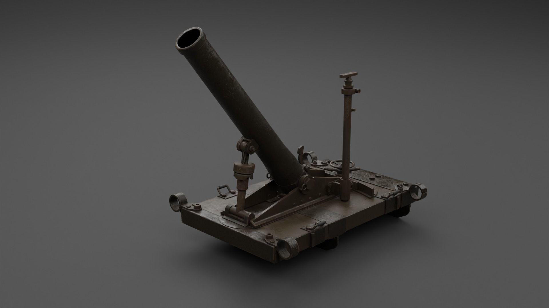 Type 11 70mm Infantry Mortar Low-poly 3D model_13