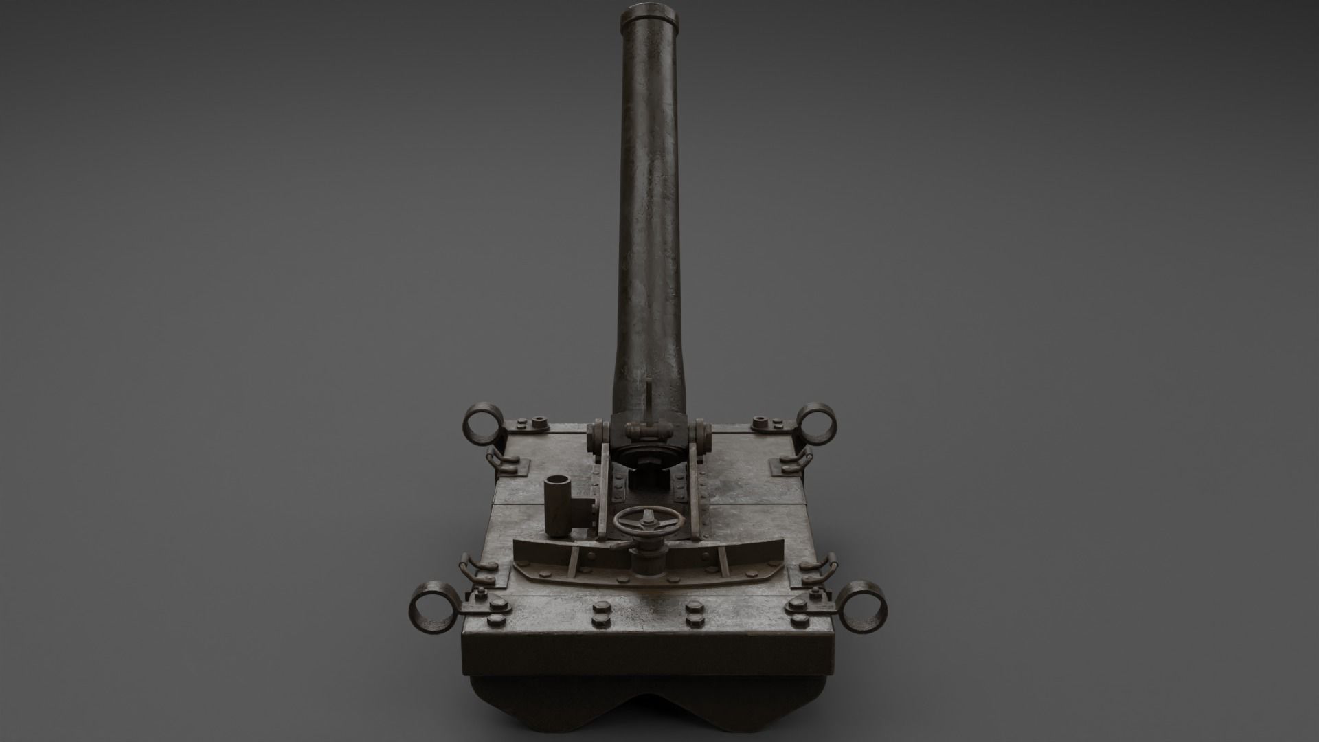 Type 11 70mm Infantry Mortar Low-poly 3D model_11