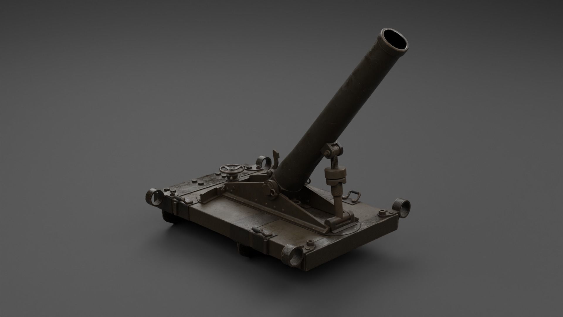 Type 11 70mm Infantry Mortar Low-poly 3D model_4