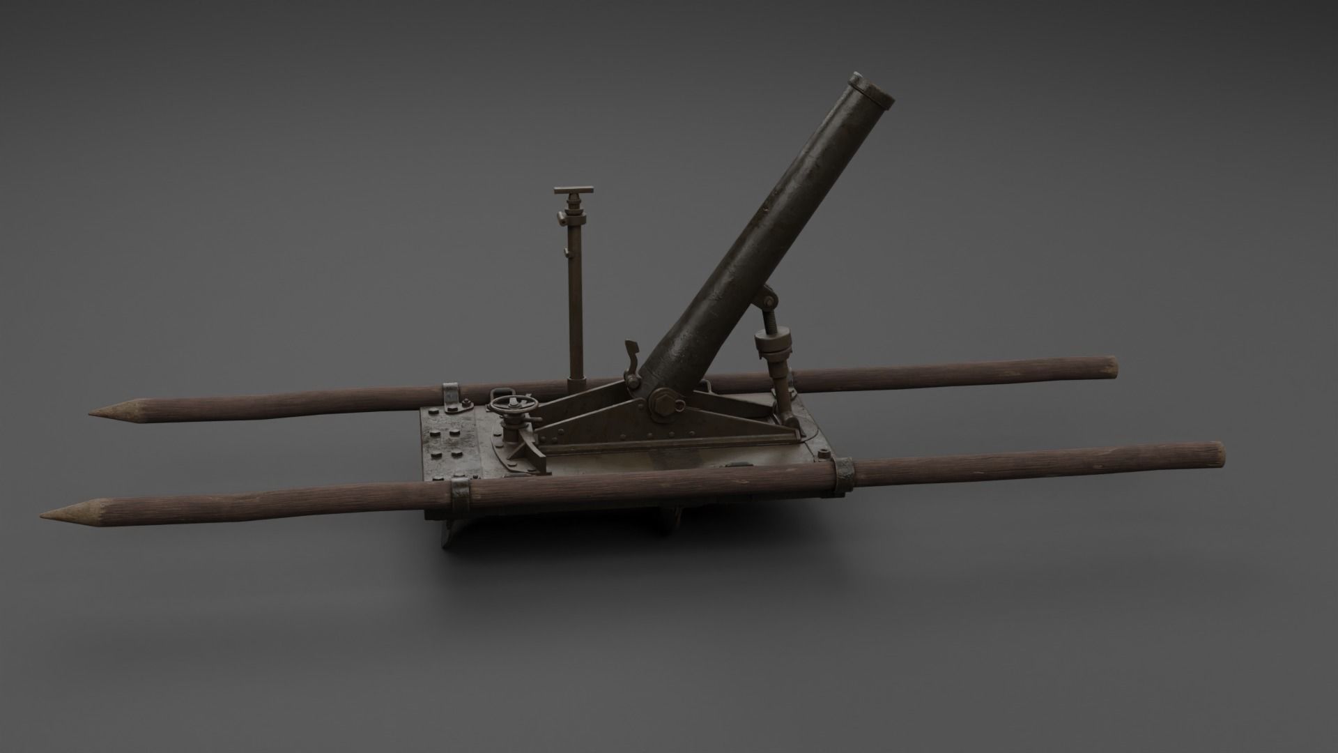 Type 11 70mm Infantry Mortar Low-poly 3D model_19