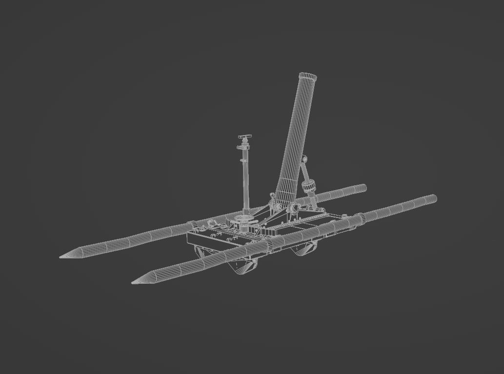 Type 11 70mm Infantry Mortar Low-poly 3D model_10