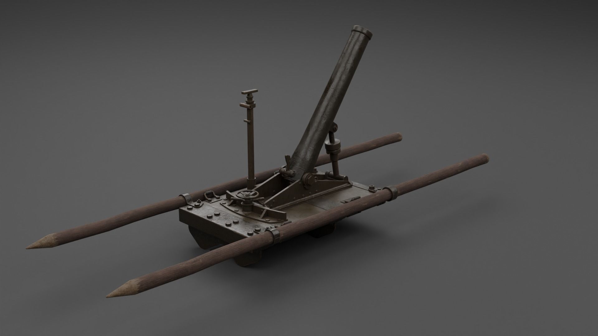 Type 11 70mm Infantry Mortar Low-poly 3D model_20