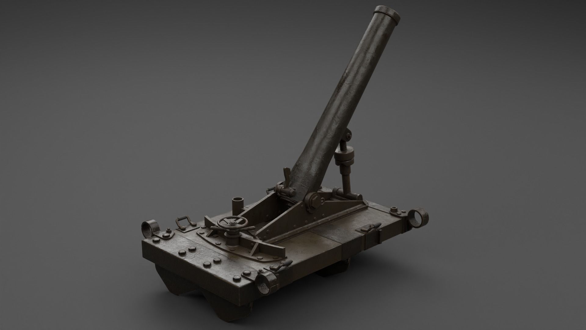 Type 11 70mm Infantry Mortar Low-poly 3D model_5
